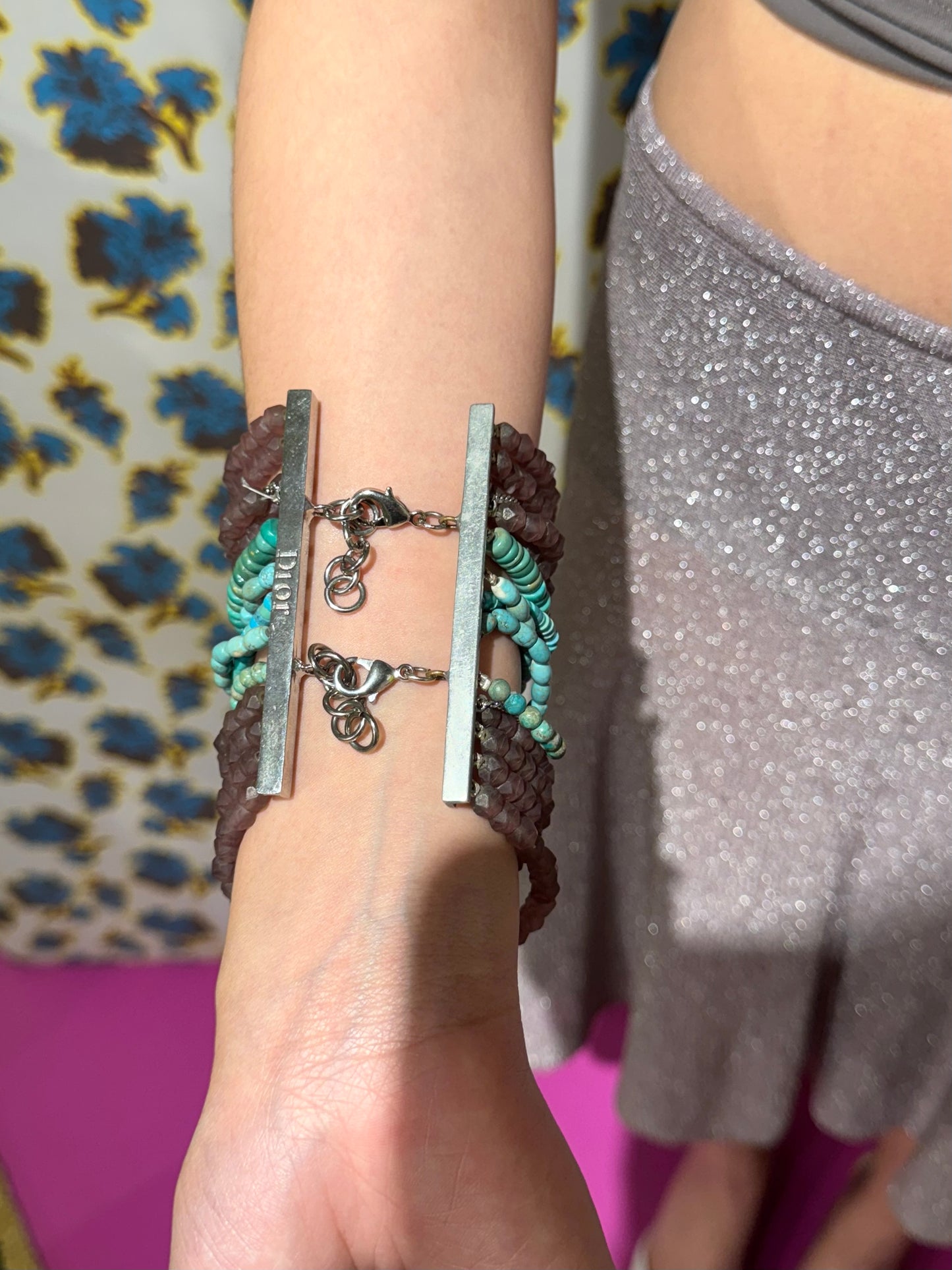 Dior 1998 Turquoise Beaded Bracelet