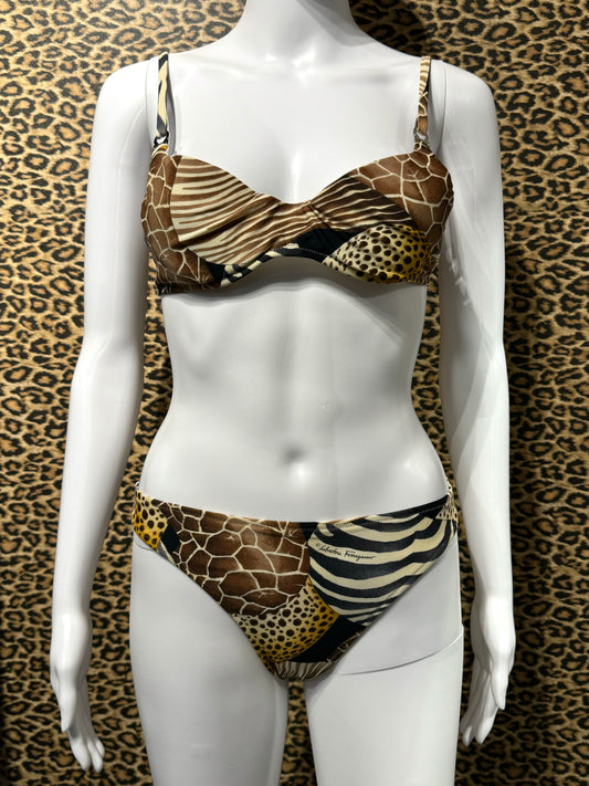 Salvatore Ferragamo Animal Print Bikini