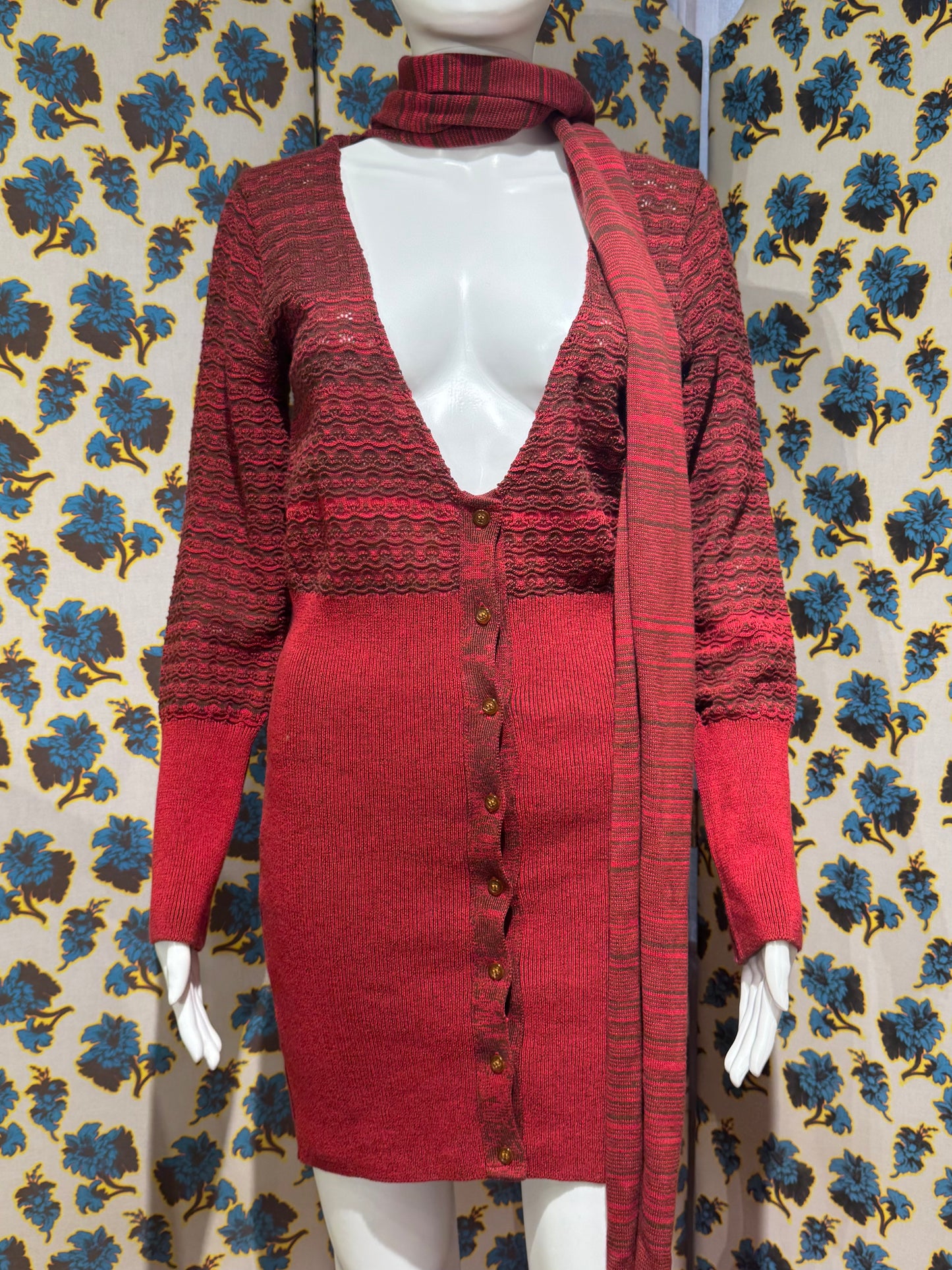 Vivienne Westwood Red Knit Scarf Dress