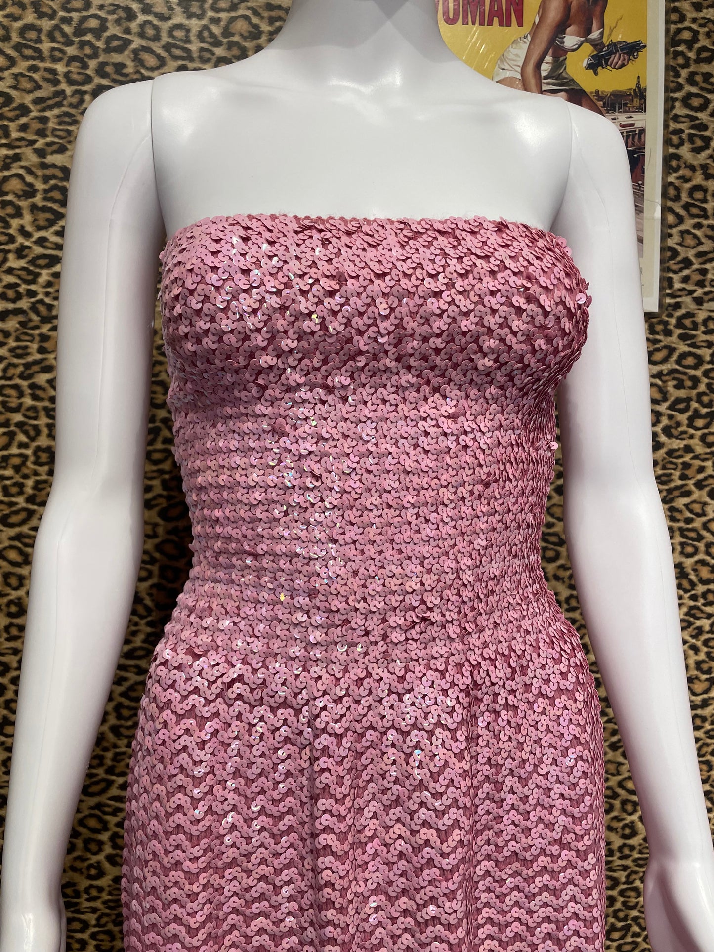 1990’s Pink Sequin Strapless Dress