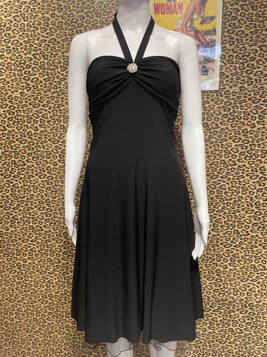 Y2K Black Halter Dress