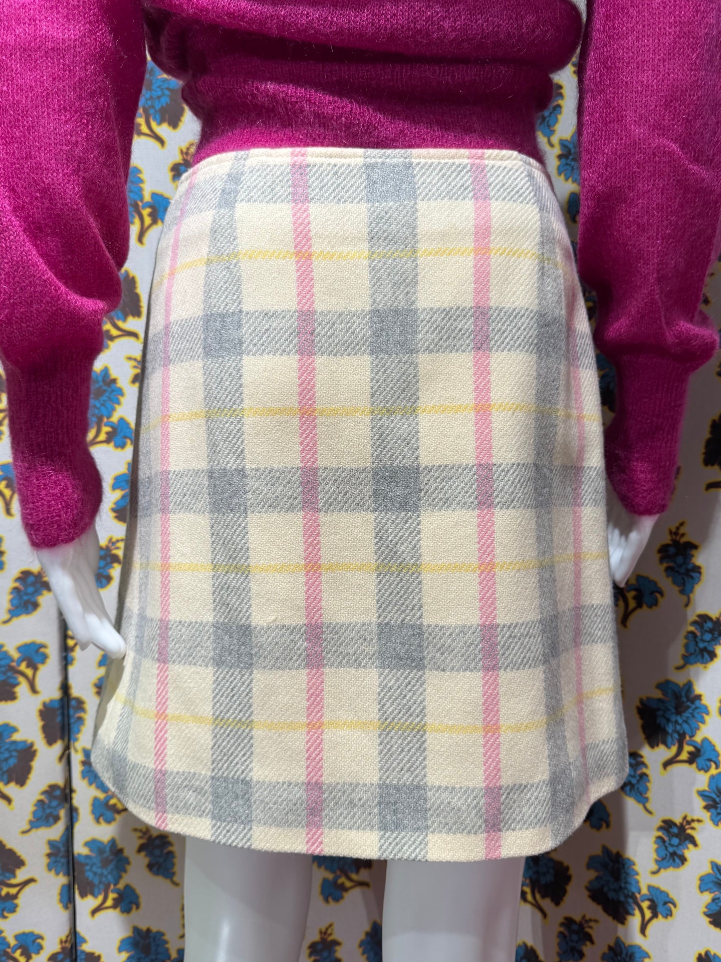 Courréges Wool Plaid Skirt