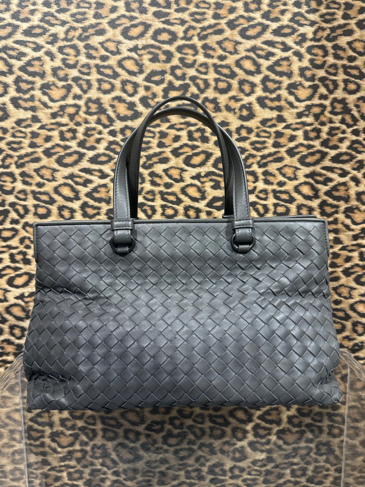 Bottega Veneta Grey Woven Leather Bag