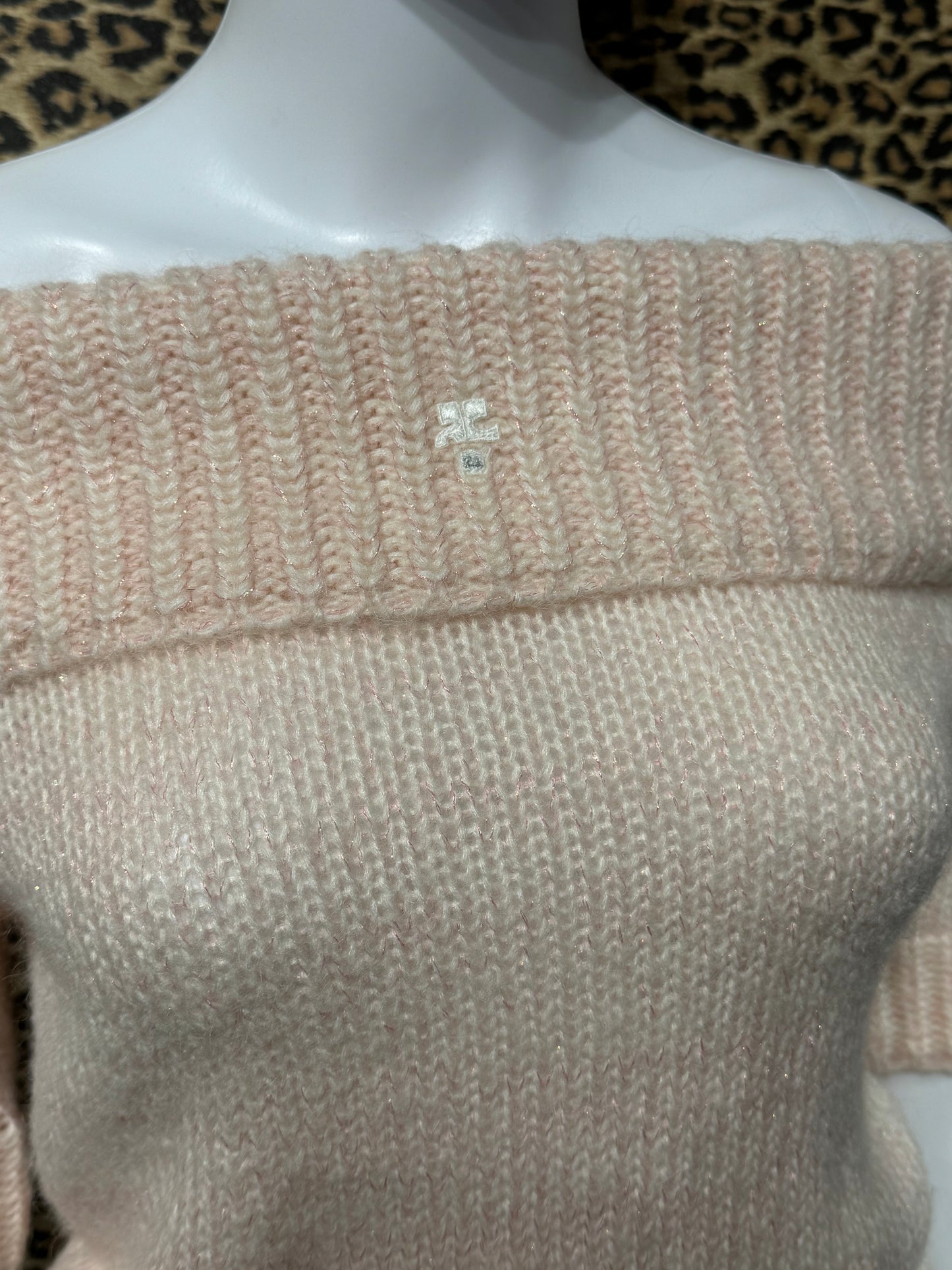 Courrèges Pink Off the Shoulder Sweater