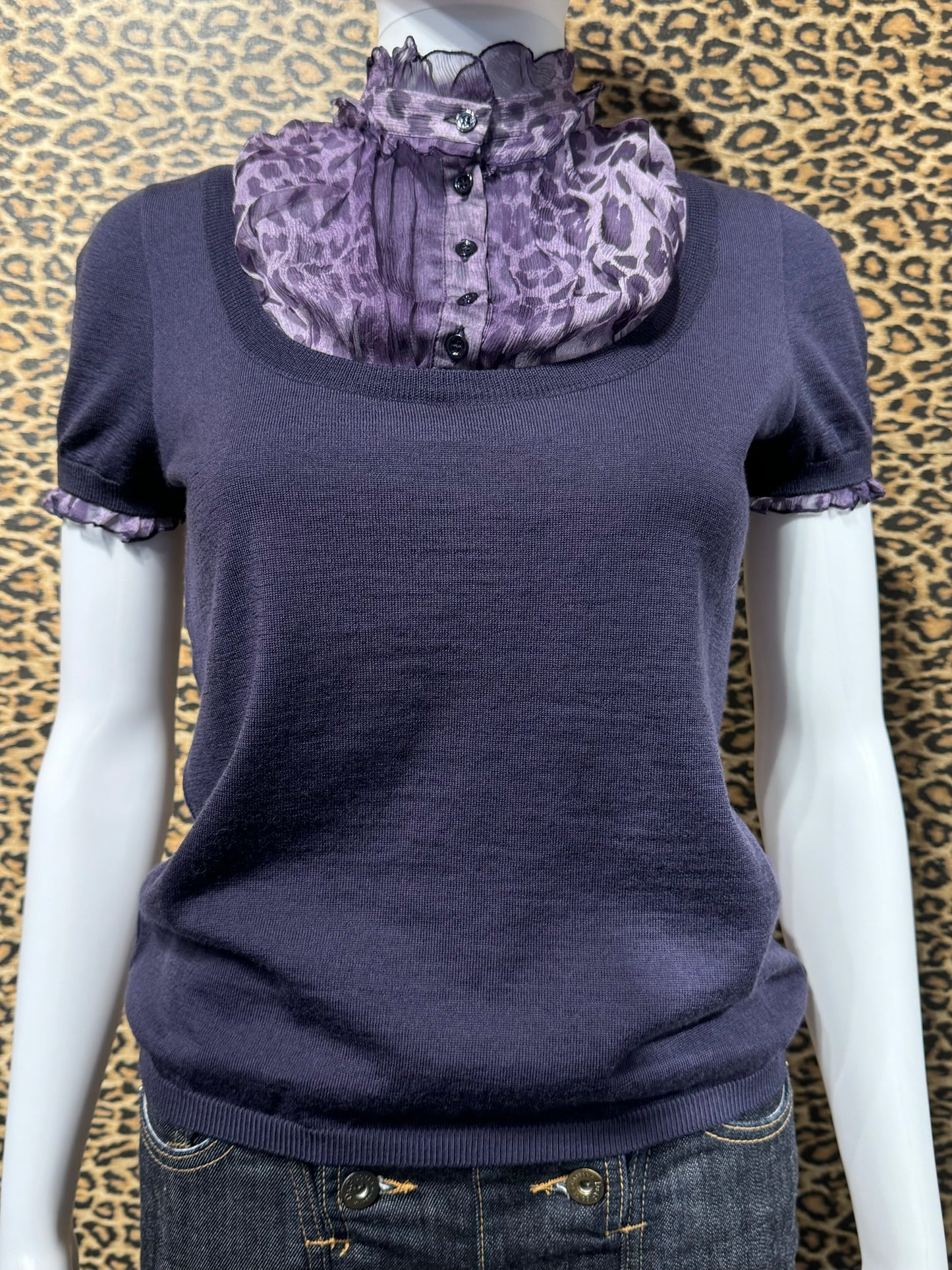 Moschino Cheap & Chic Purple Knit Top