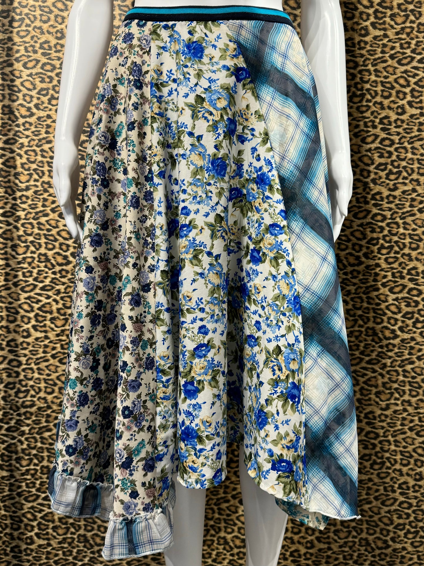 Diesel Blue Mixed Pattern Skirt