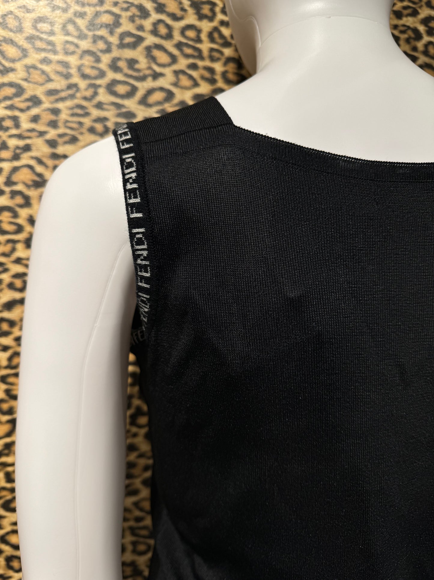 Fendi Rhinestone Knit Tank