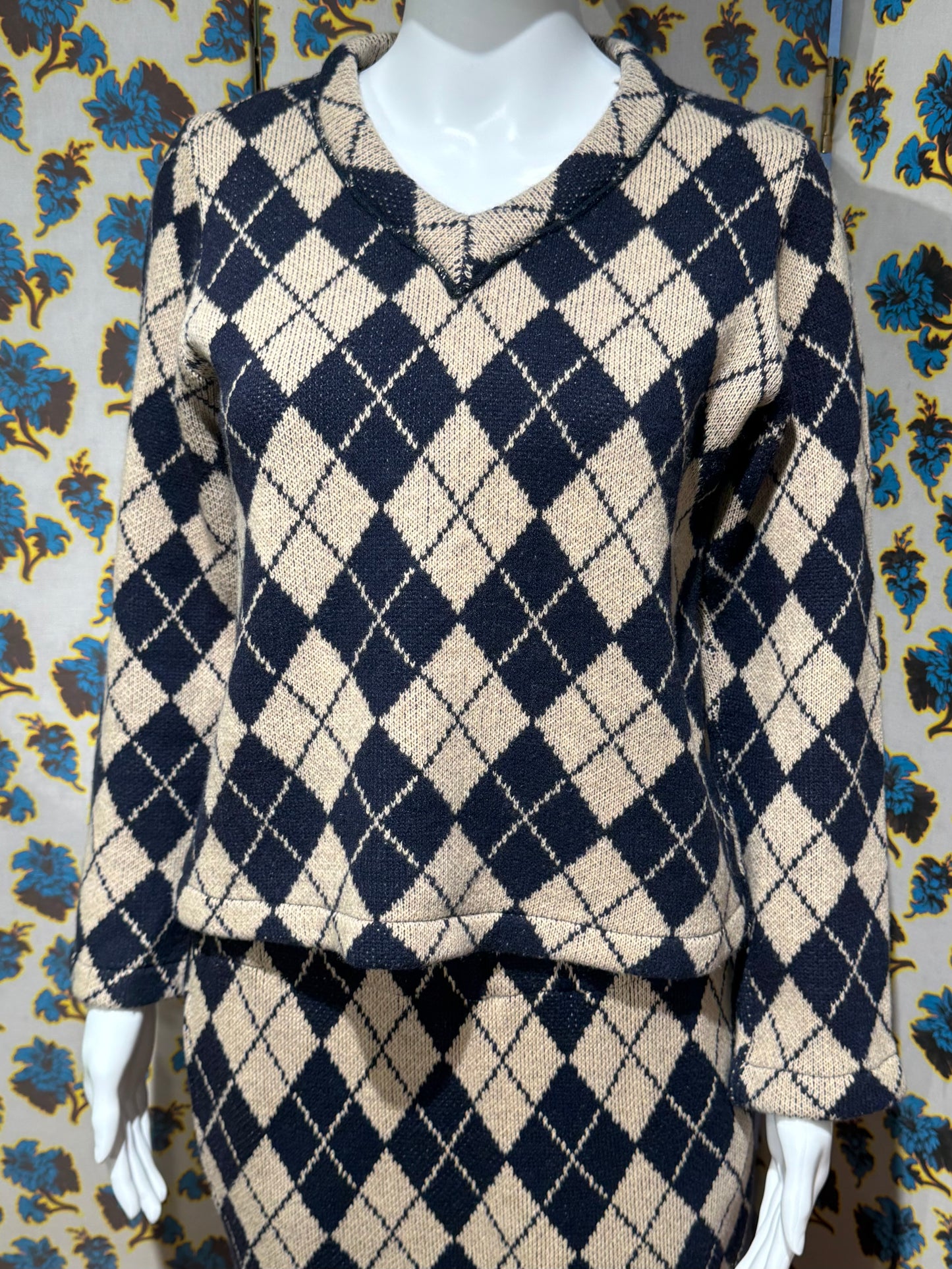 Comme des Garçons 1996 Argyle Wool Skirt Set