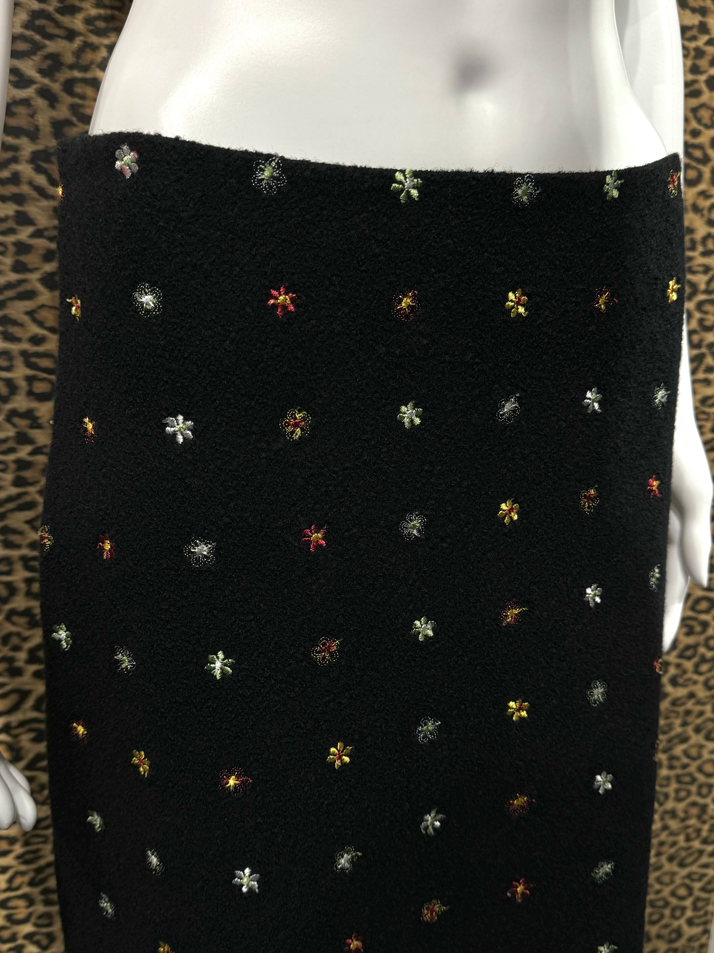 Moschino Cheap and Chic Wool Flower Skirt