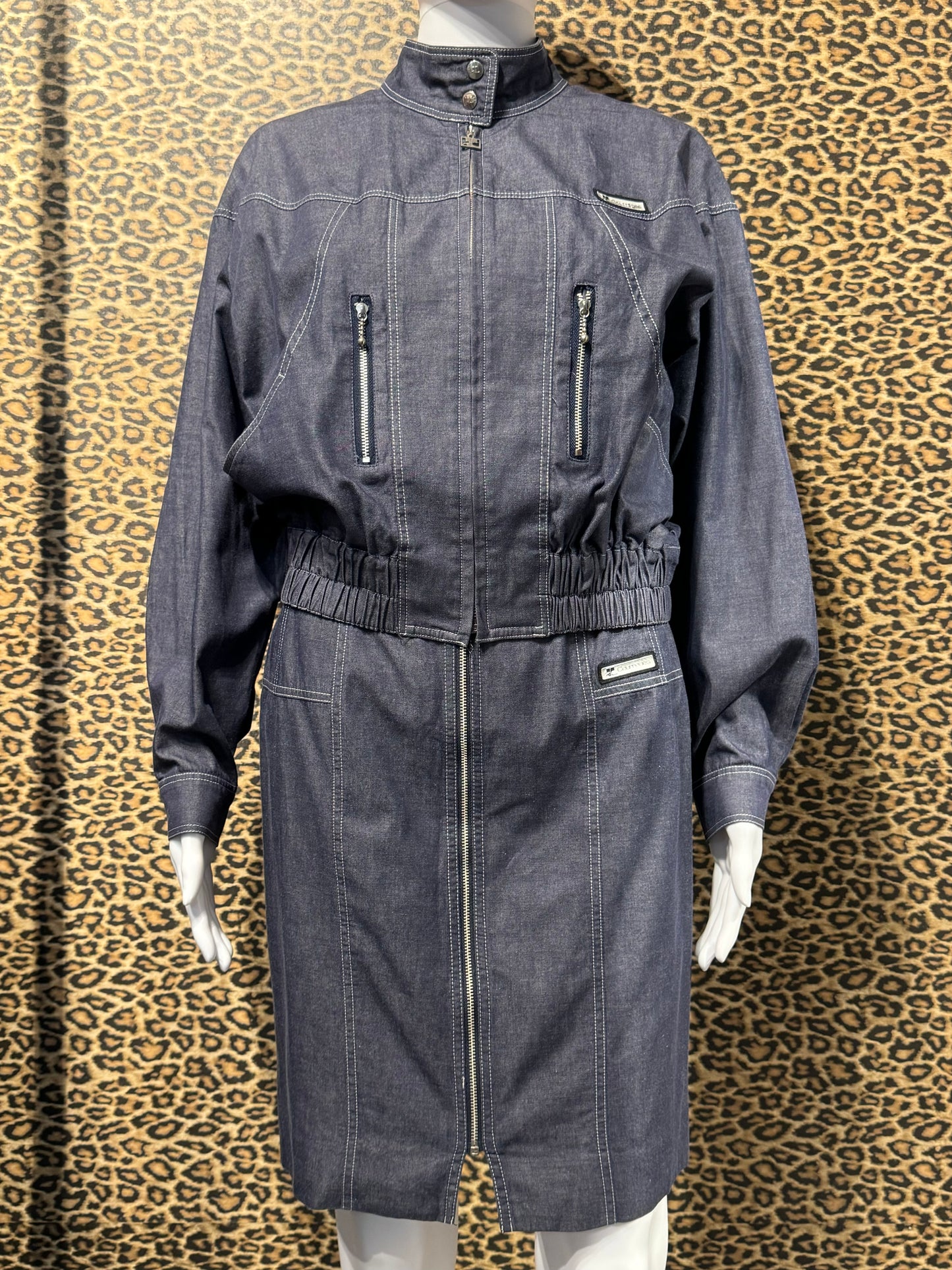 Courrèges Denim Bomber & Skirt Set