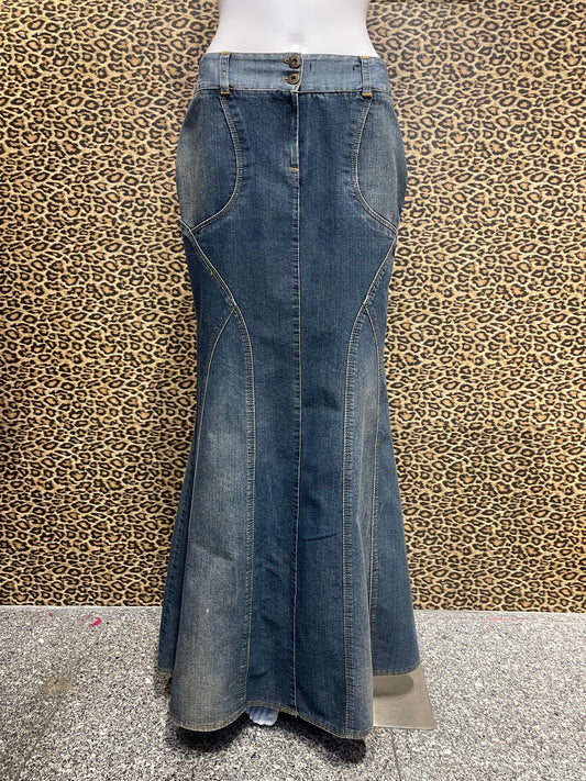 Y2K Denim Studded Maxi Skirt