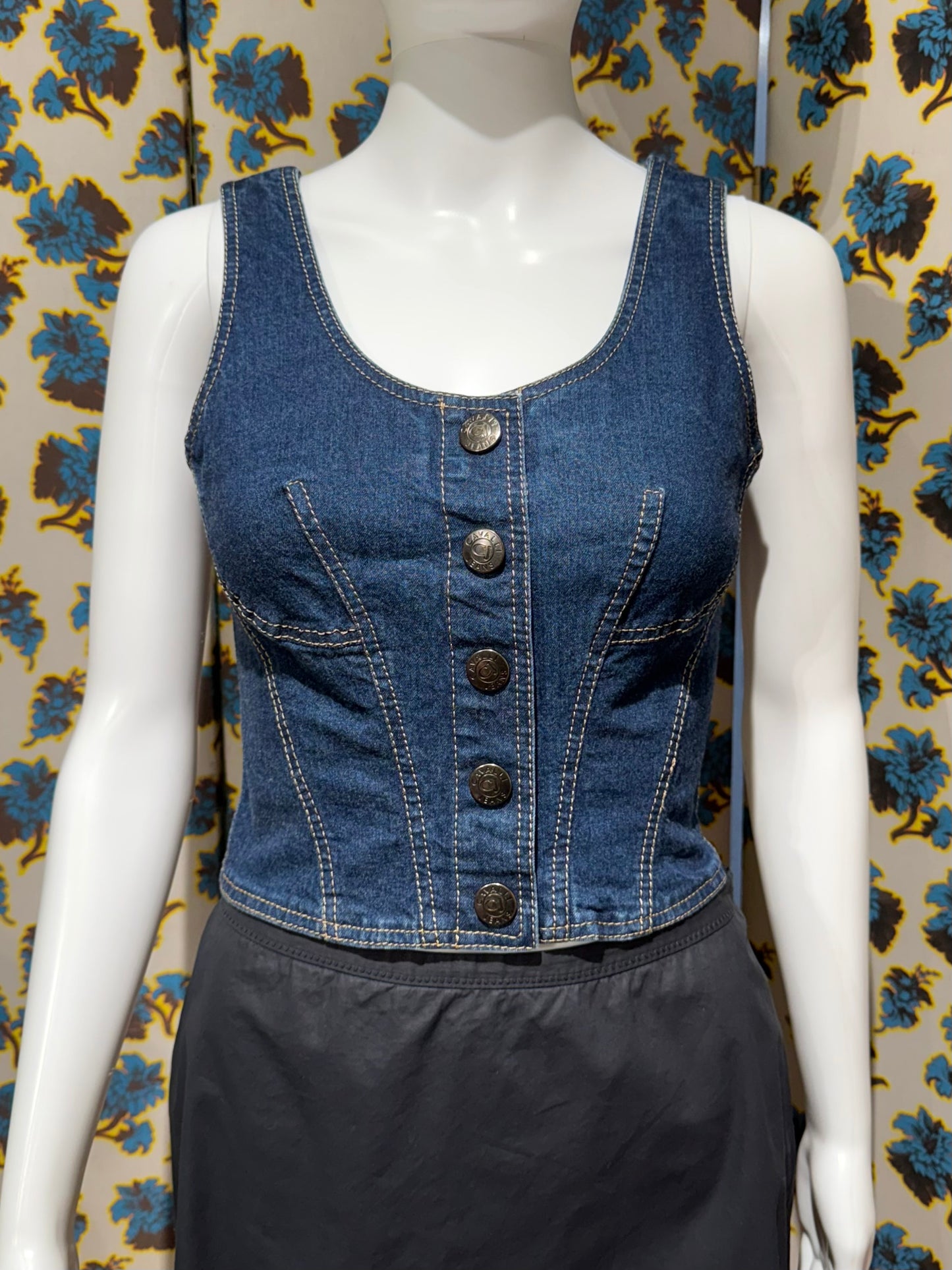 Cavalli Jeans Denim Corset Top