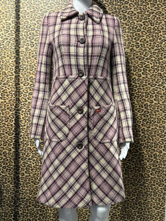 Miss Sixty Purple Plaid Coat