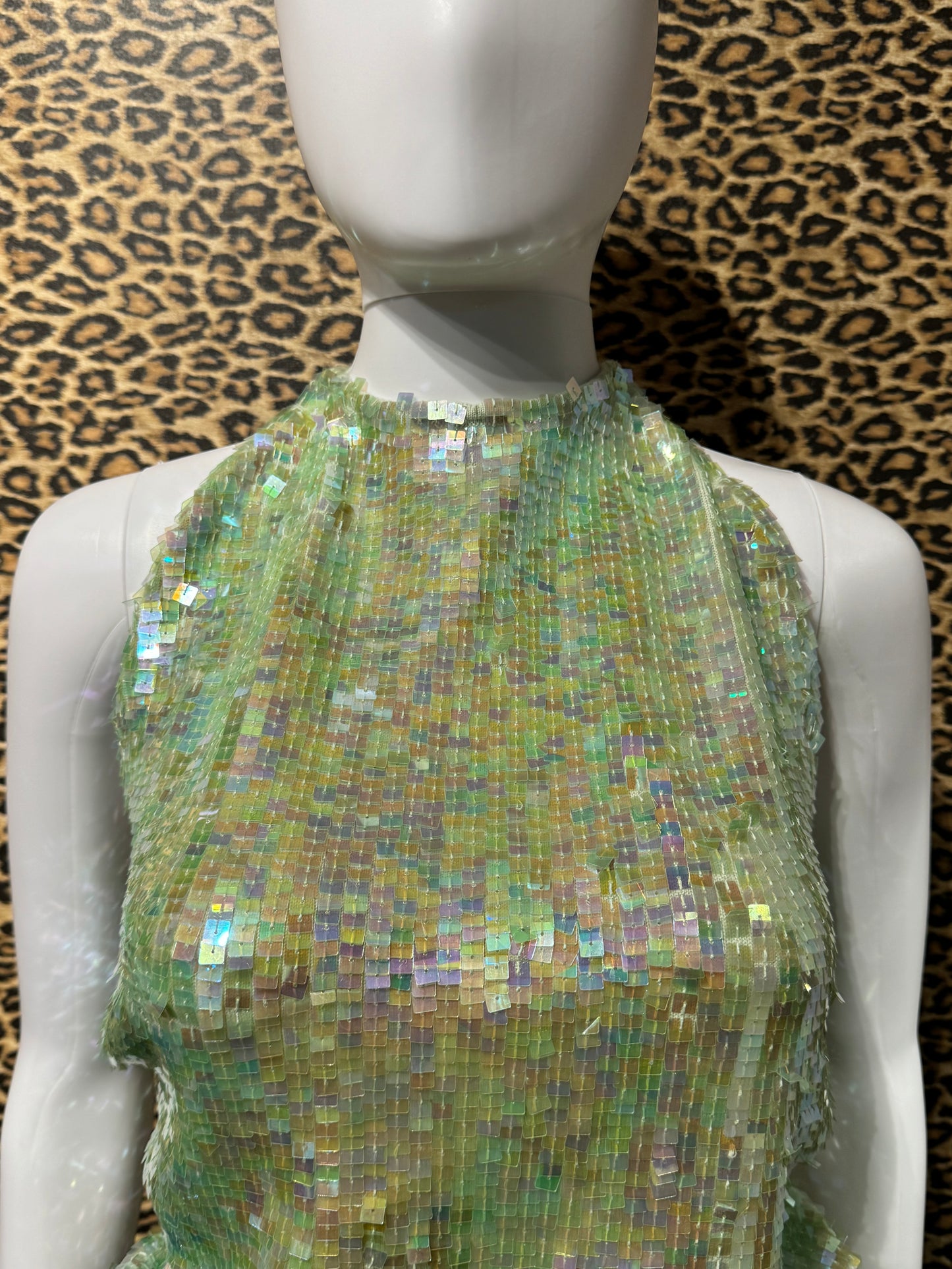 Mint Green Sequin Halter Top