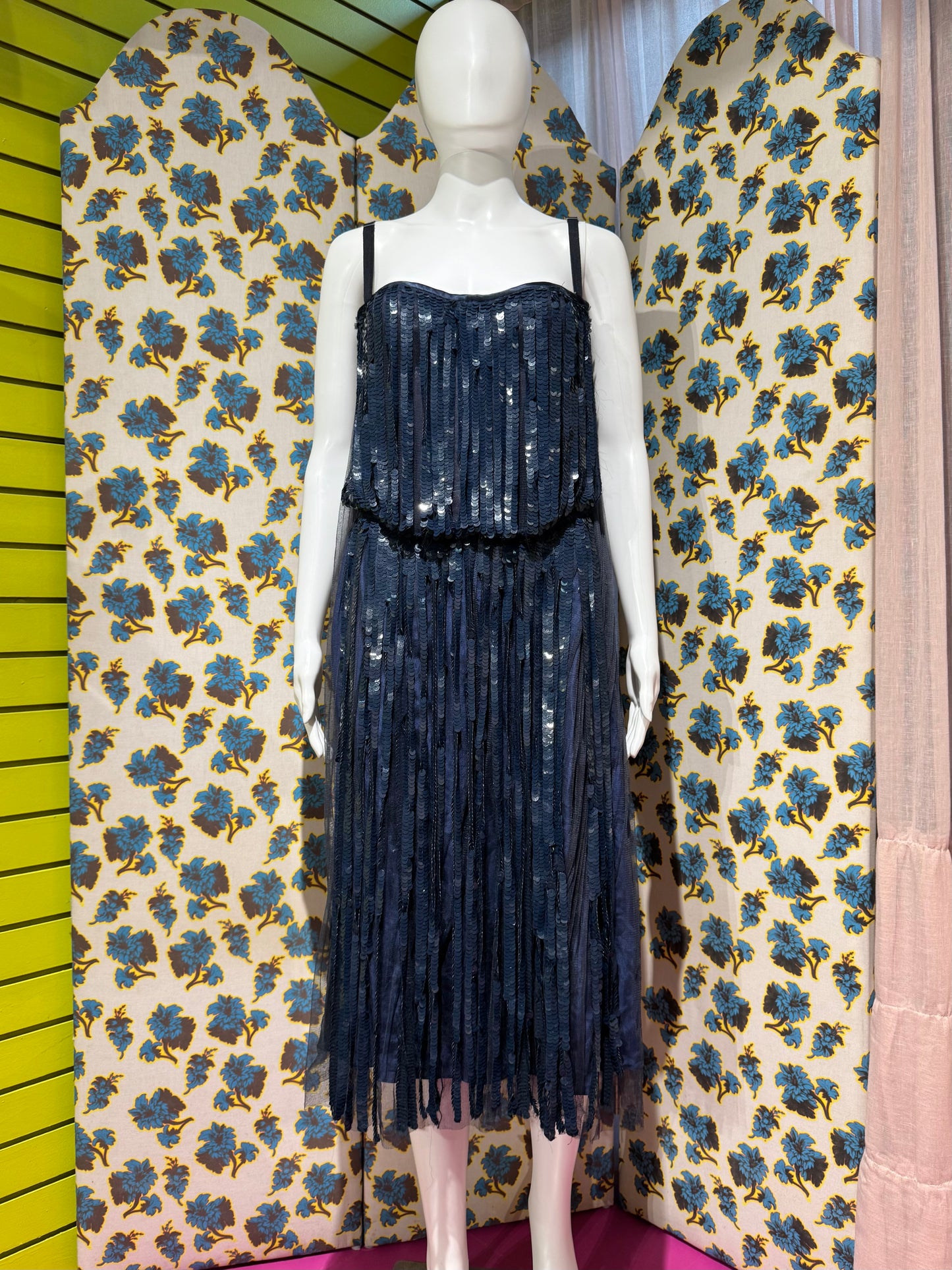 La Petite Salope Blue Sequin Corset Dress