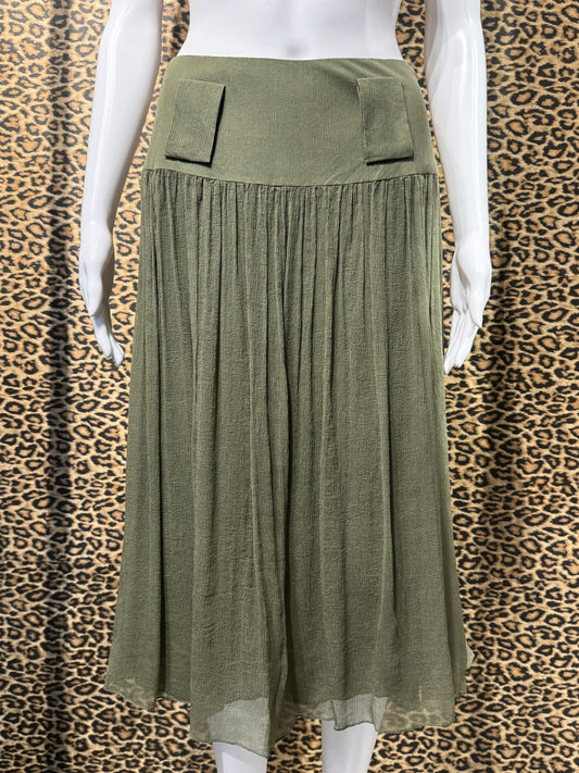 Roberta Scarpa Green Silk Skirt