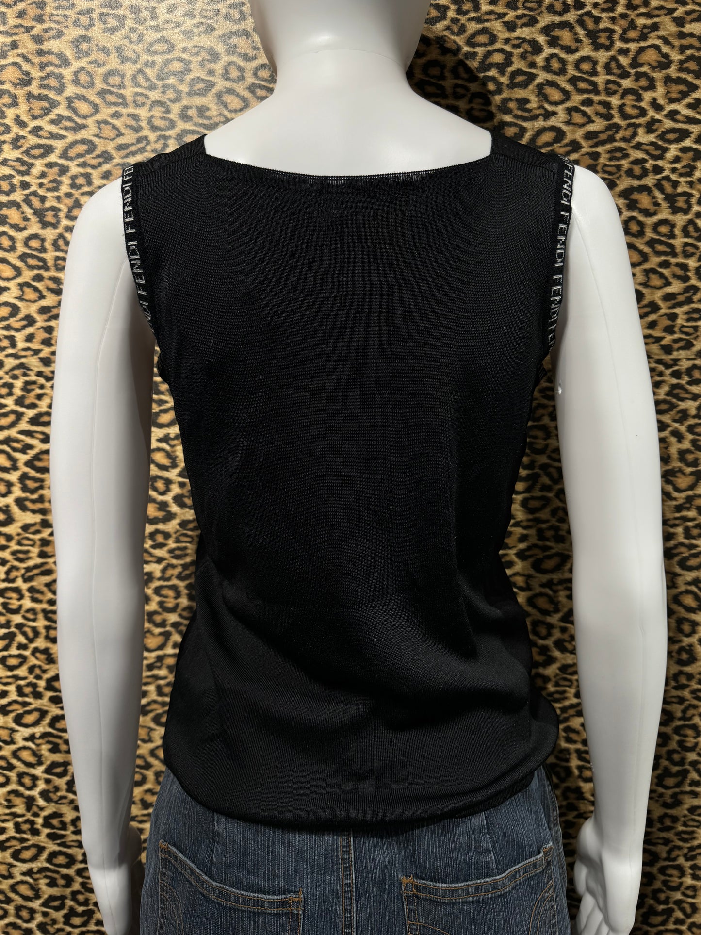 Fendi Rhinestone Knit Tank