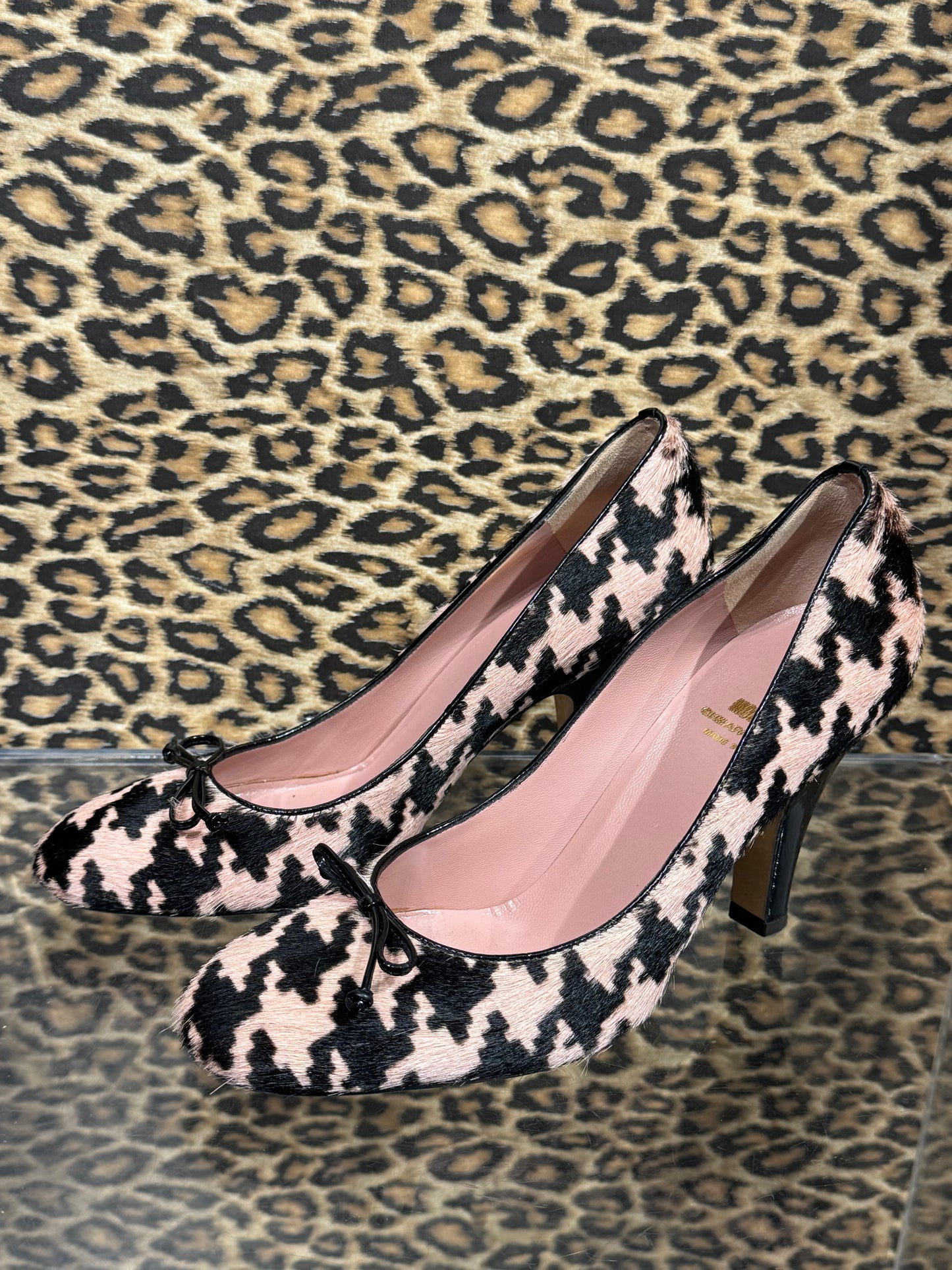 Moschino Cheap and Chic Houndstooth Pony Hair Pumps 37