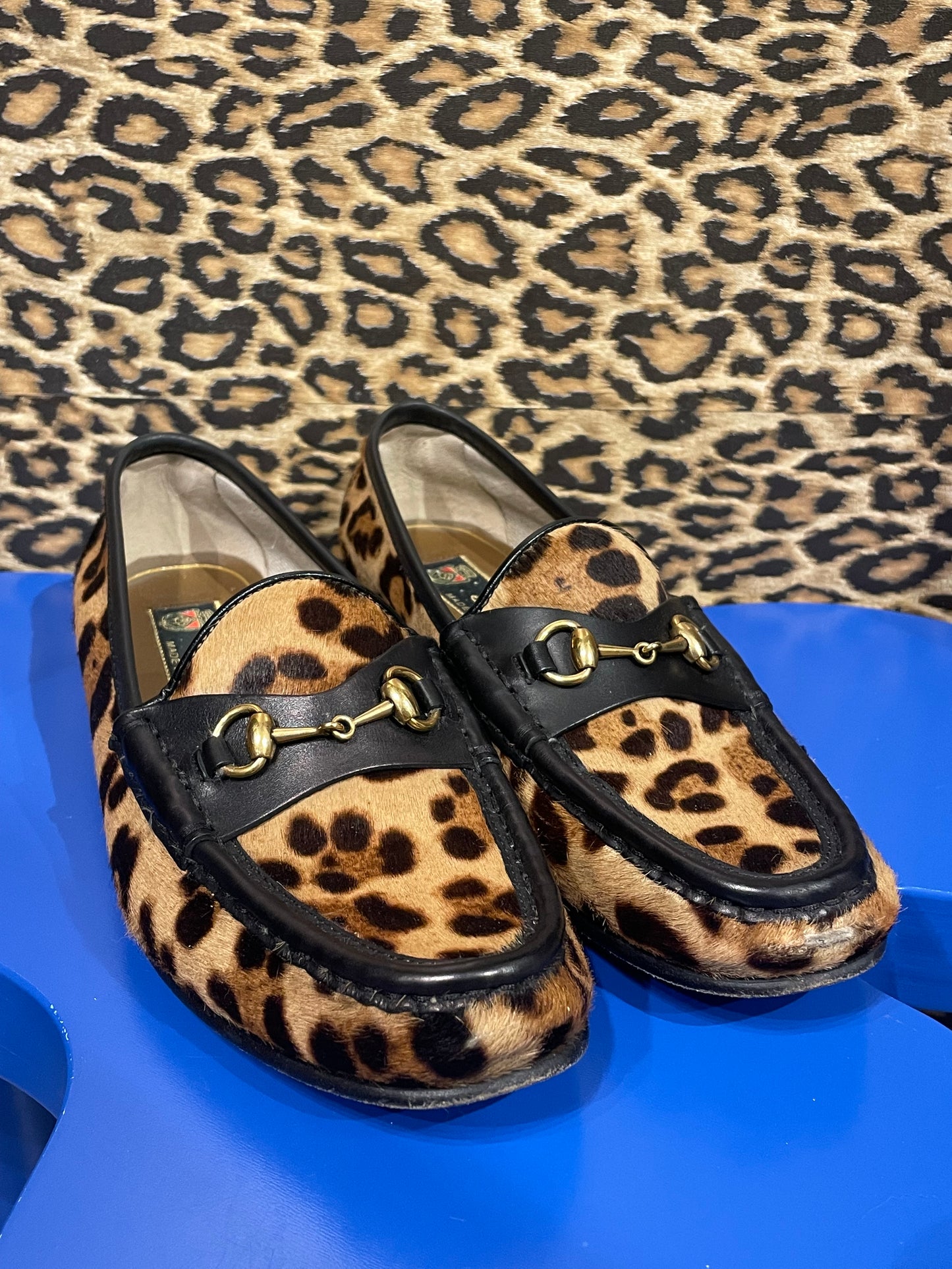 Gucci Cheetah Pony-hair Loafers 36.5