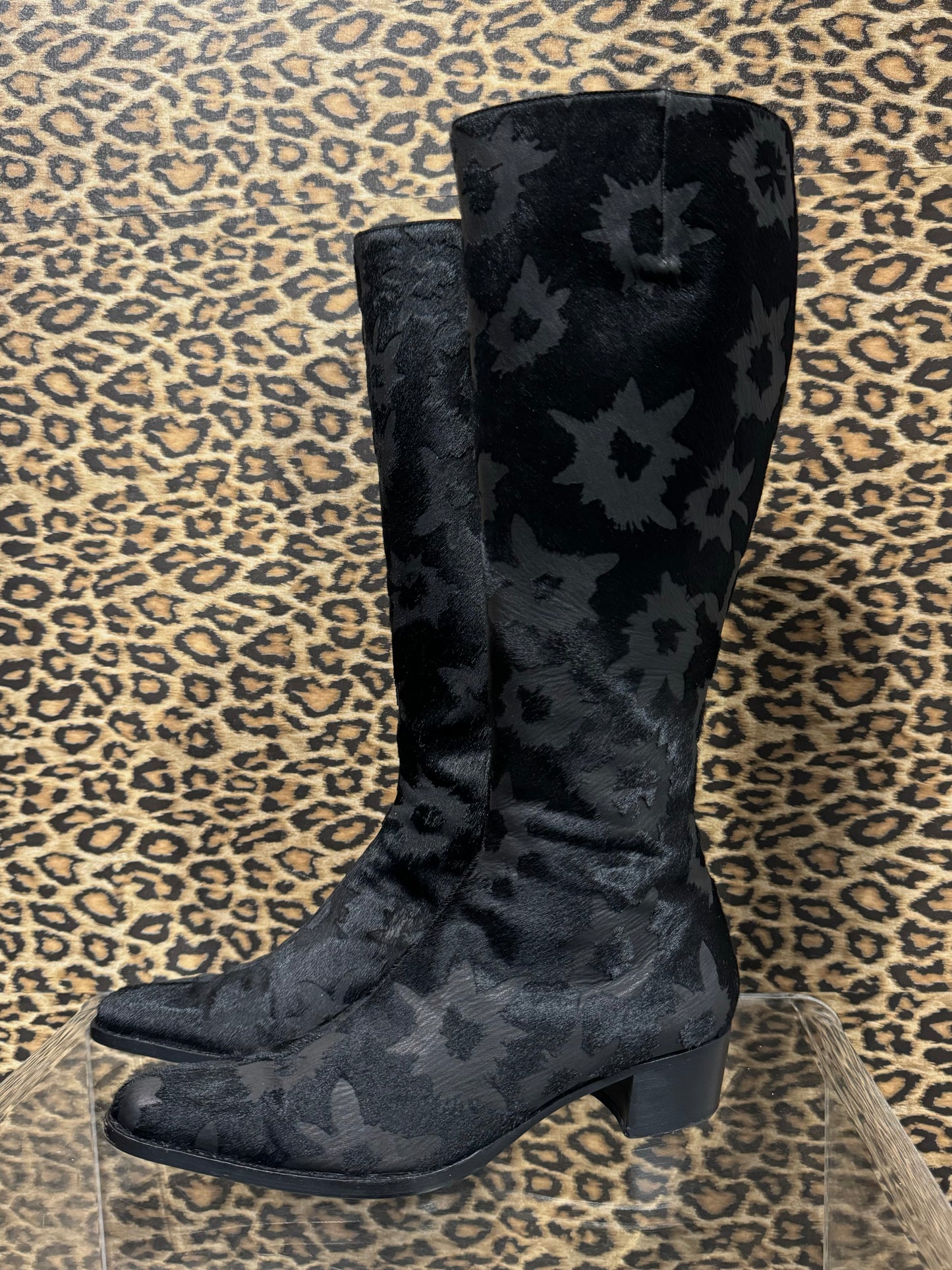 Charles Jourdan Pony Hair Boots 6.5