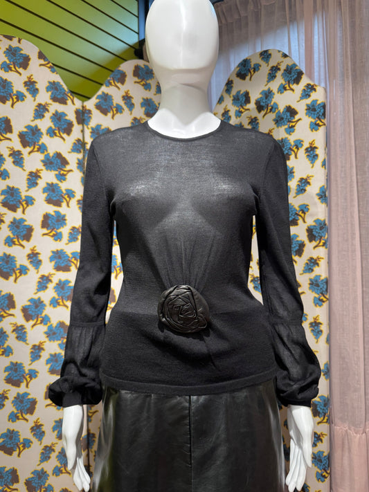 Gucci F/W 1999 Leather Rosette Top