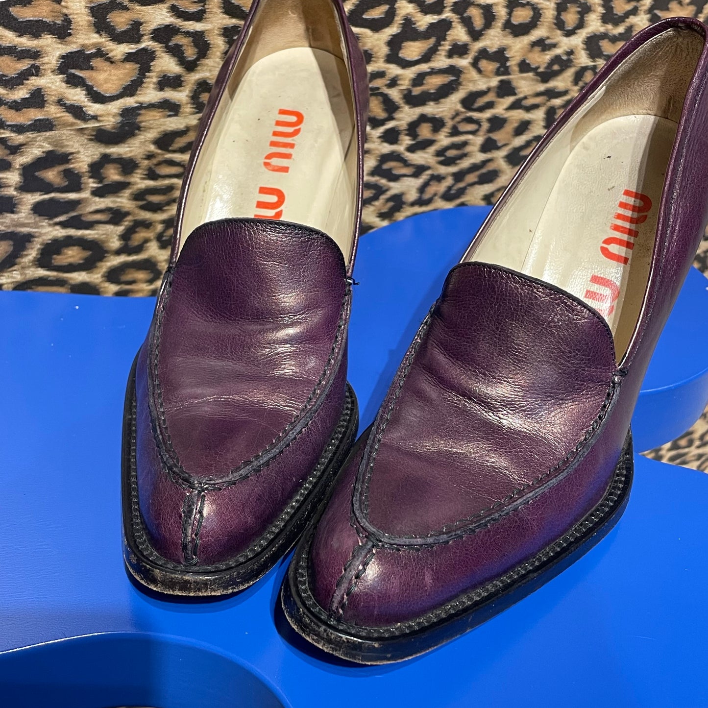 Miu Miu Purple Heeled Loafers 36.5