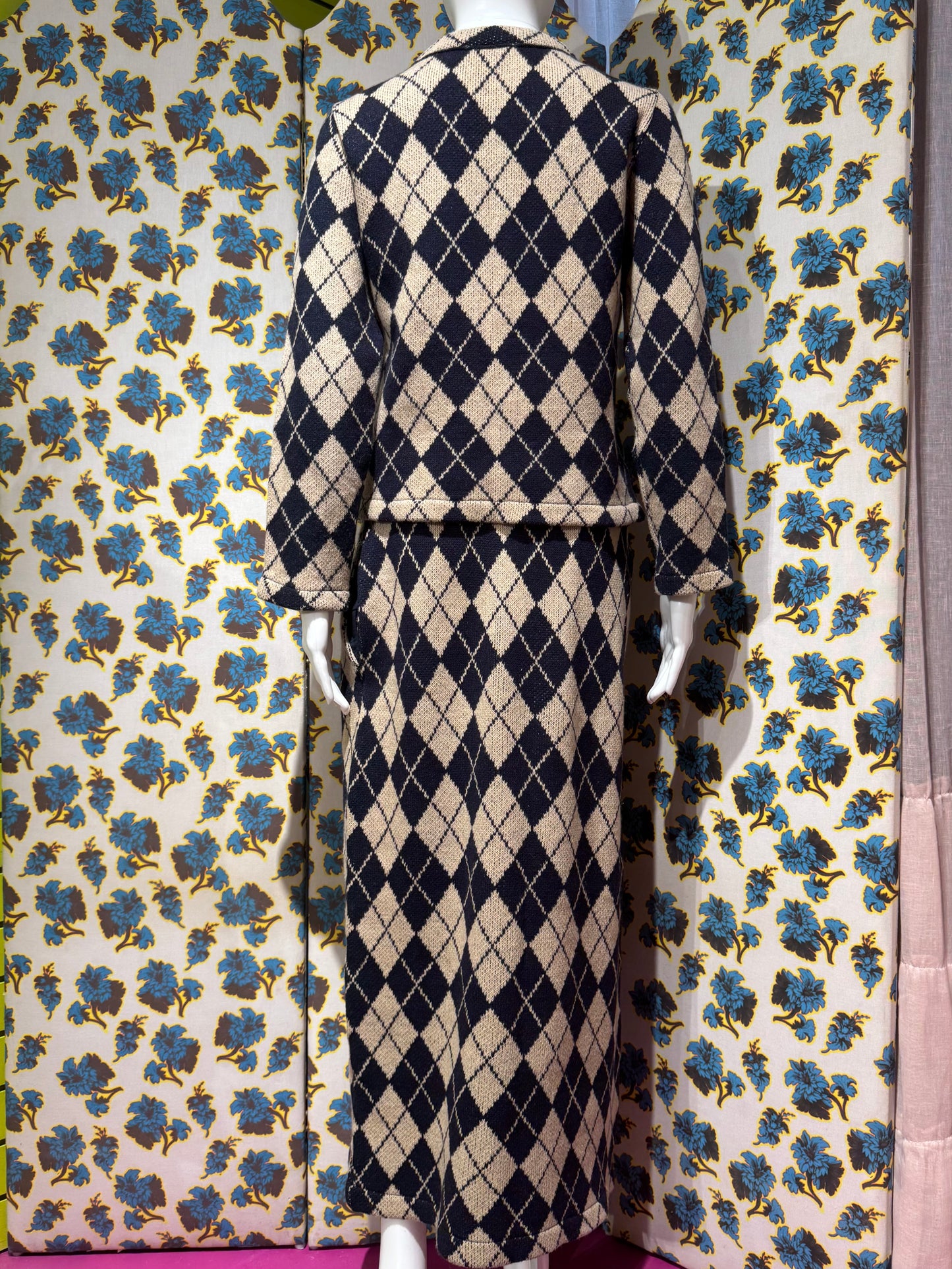 Comme des Garçons 1996 Argyle Wool Skirt Set