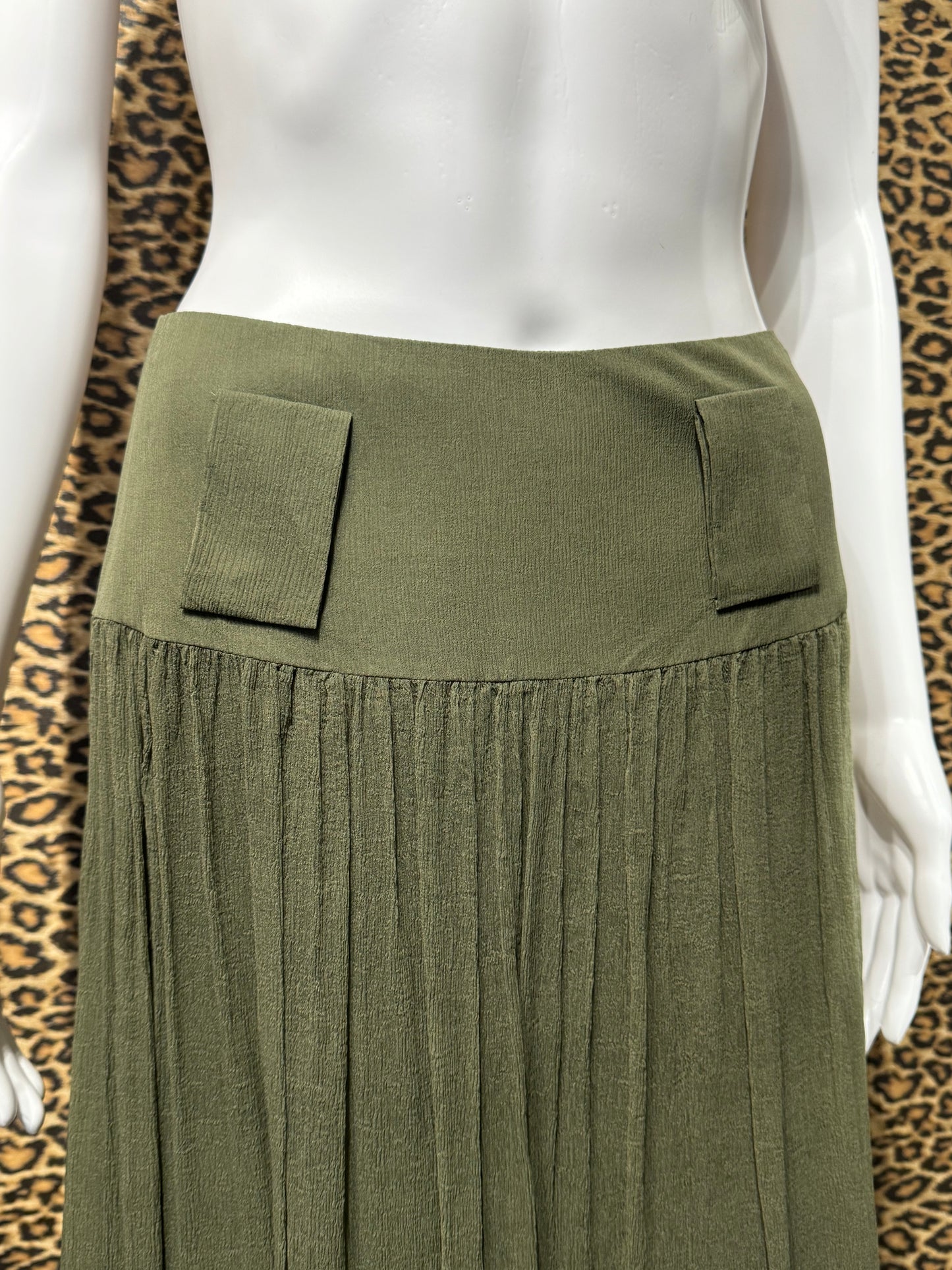 Roberta Scarpa Green Silk Skirt