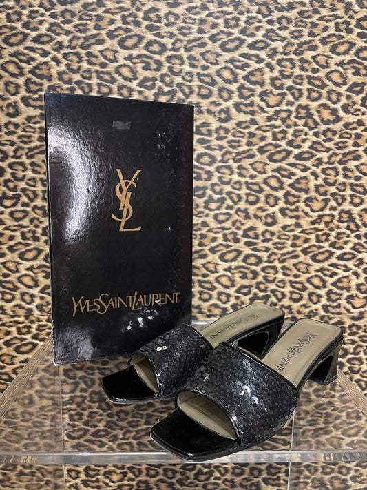 YSL 1980’s Sequin Mules 6/6.5