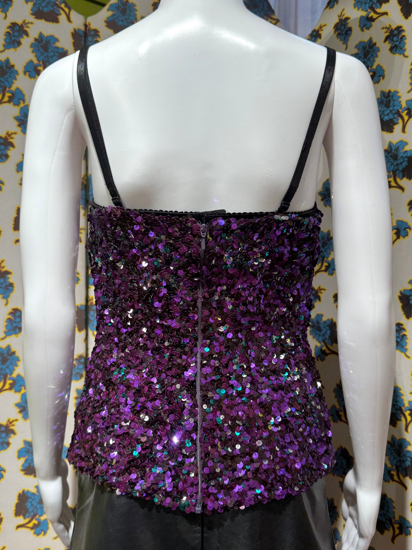 Dolce & Gabbana F/W 2000 Purple Sequin Bustier Top