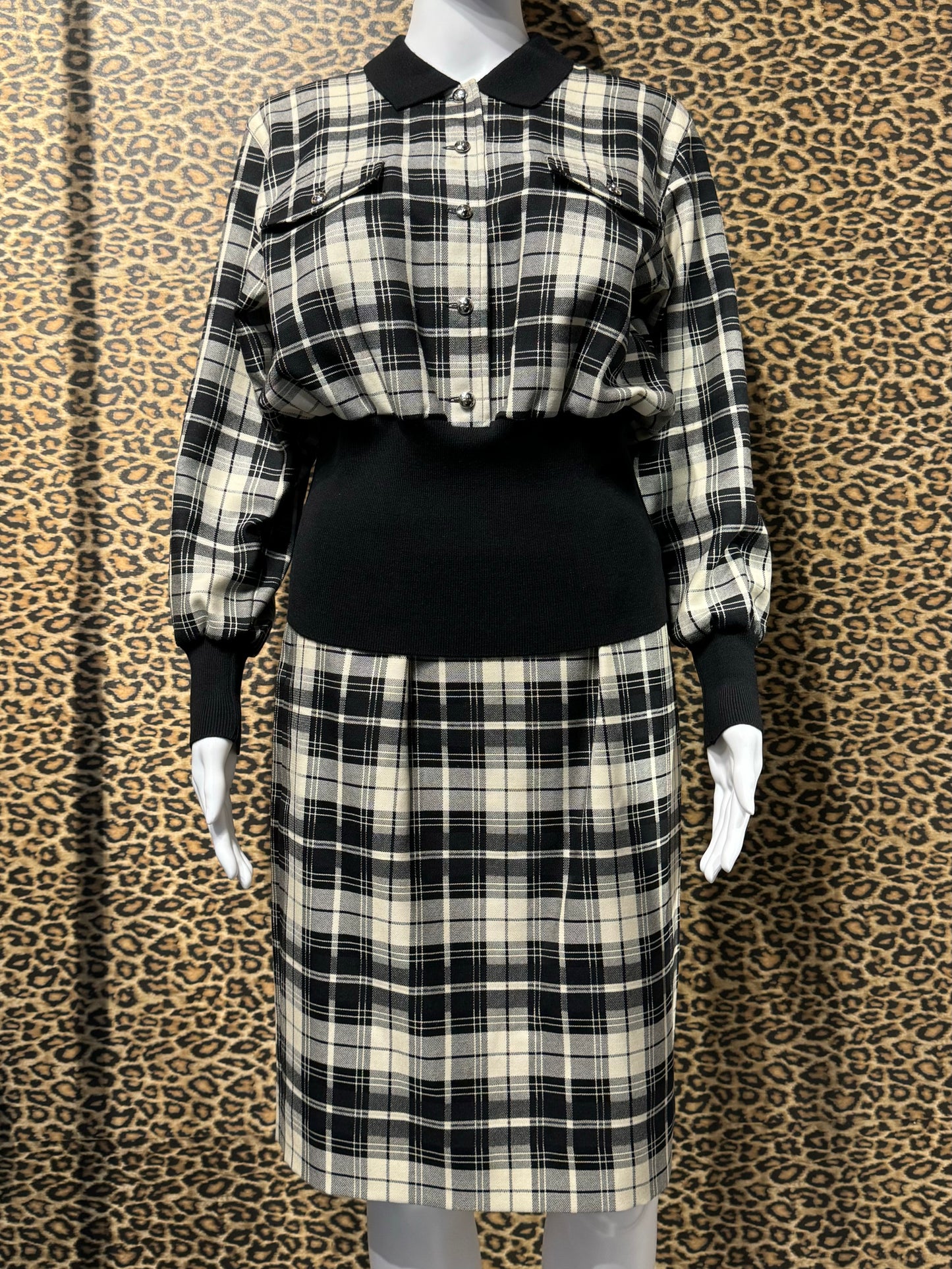 Courrèges Black and White Plaid Set