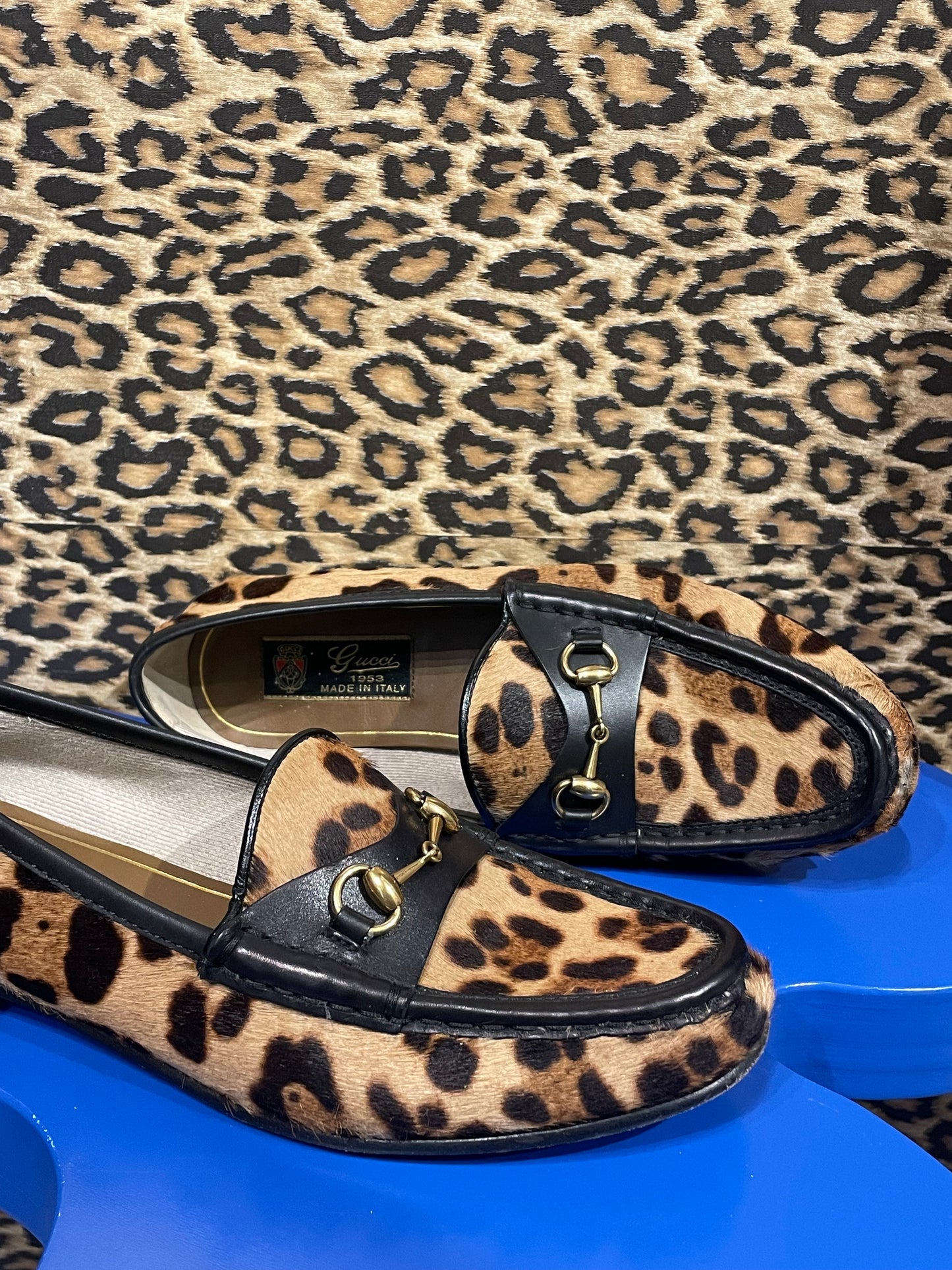 Gucci Cheetah Pony-hair Loafers 36.5