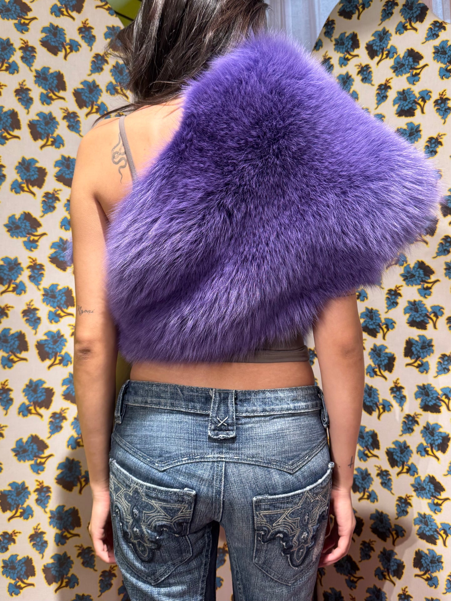 Miu Miu S/S 2016 Purple Fox Stole