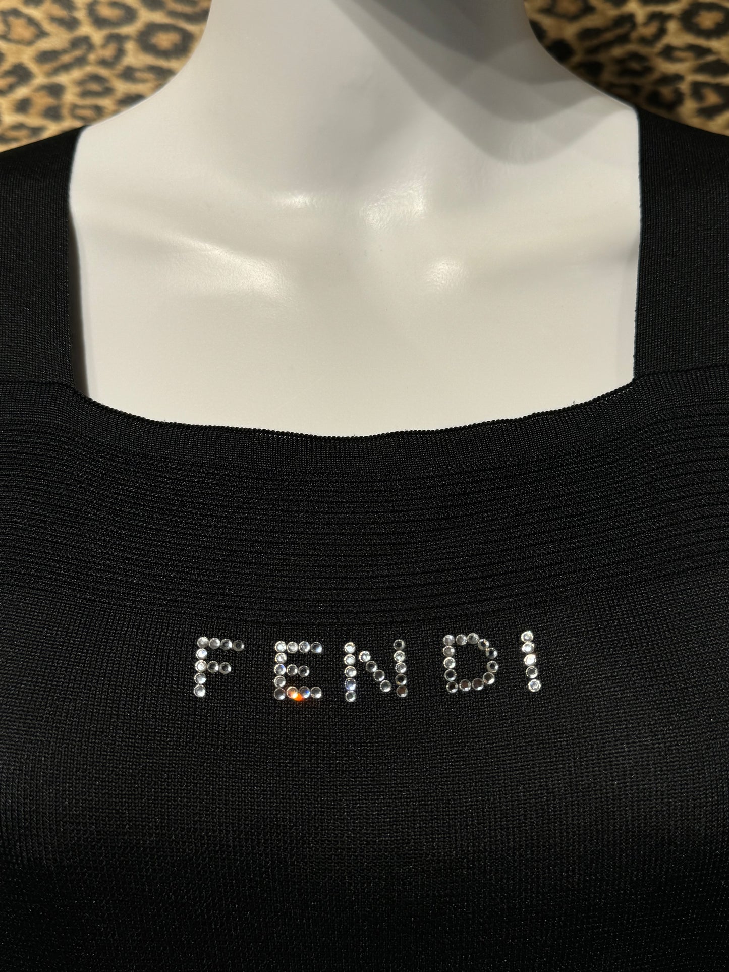 Fendi Rhinestone Knit Tank