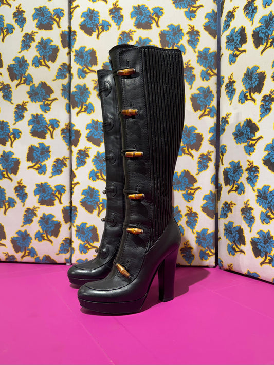 Gucci Bamboo Toggle Platform Boots