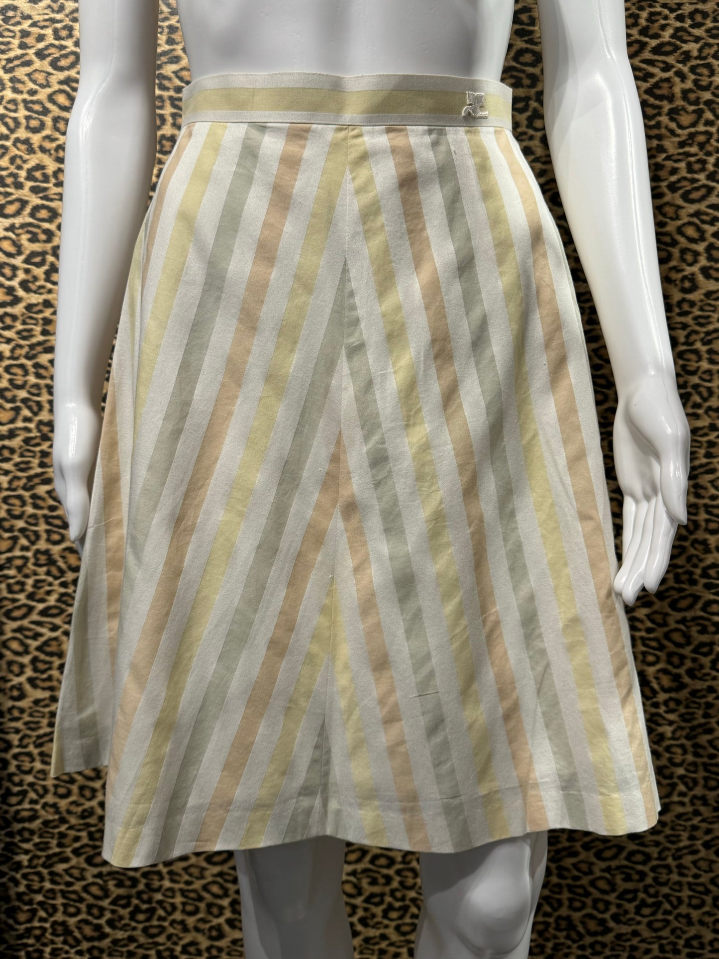 Courrèges Striped Skirt Set