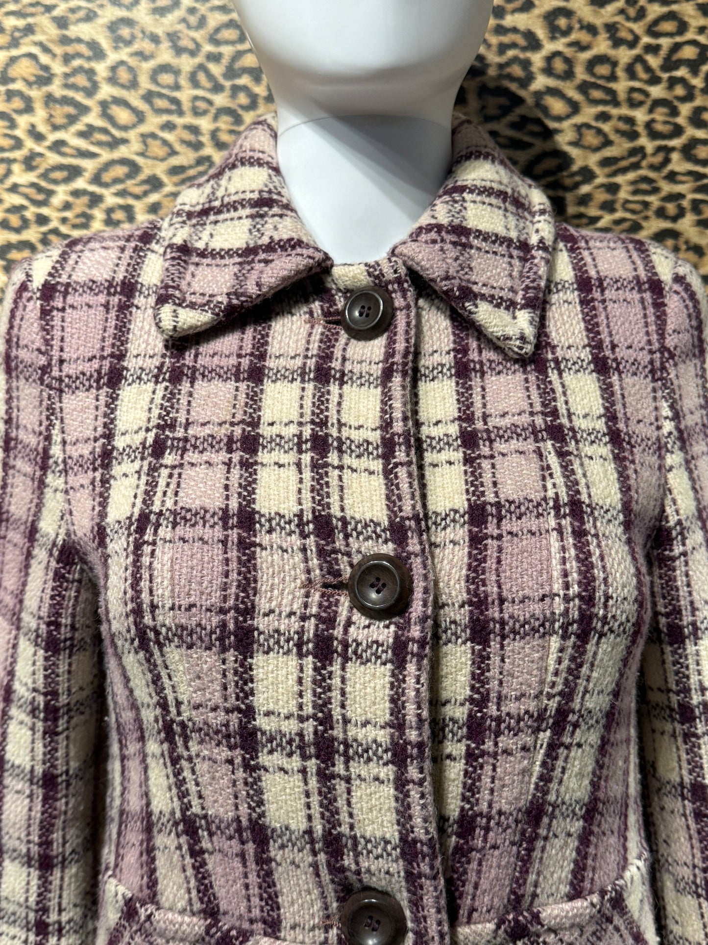 Miss Sixty Purple Plaid Coat