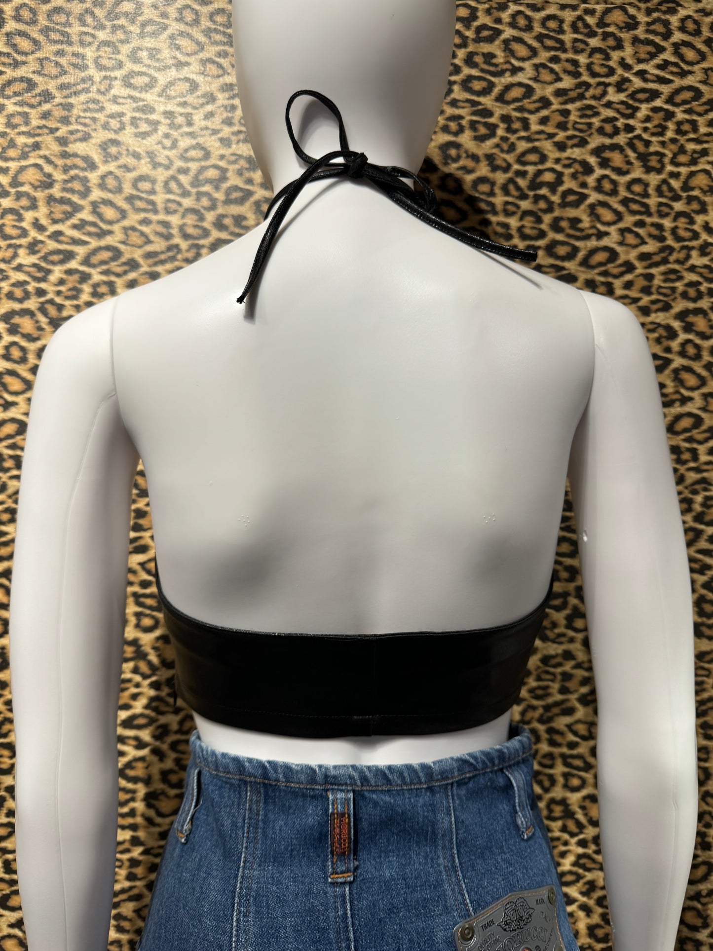 Miss Sixty Leather Halter Top