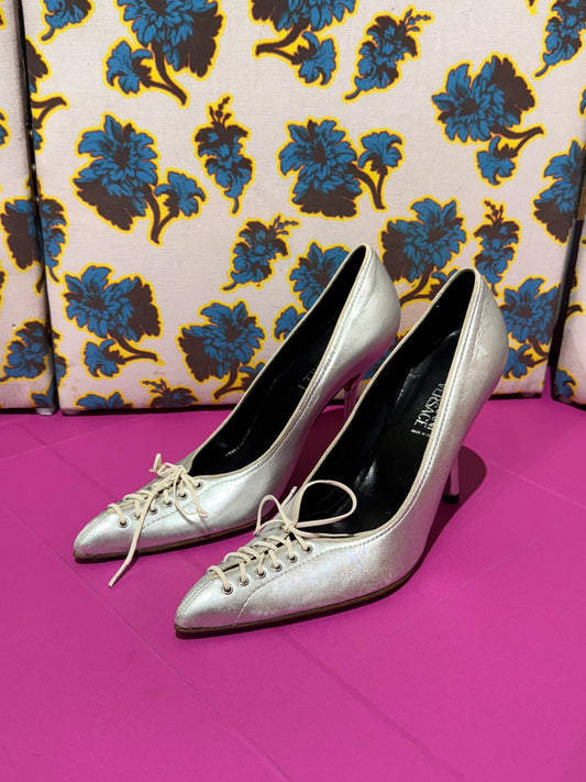Gianni Versace S/S 2002 Silver Pumps