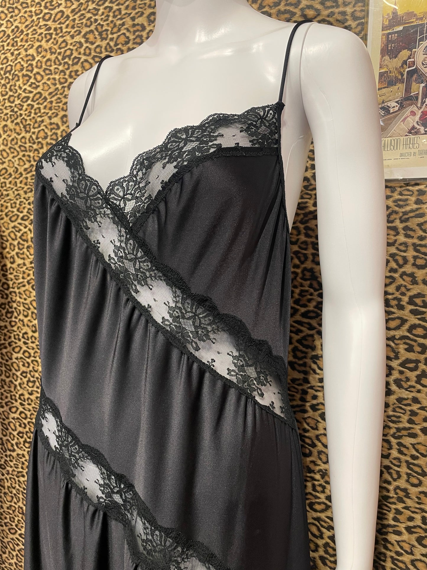 1970’s Black Lace Slip Dress