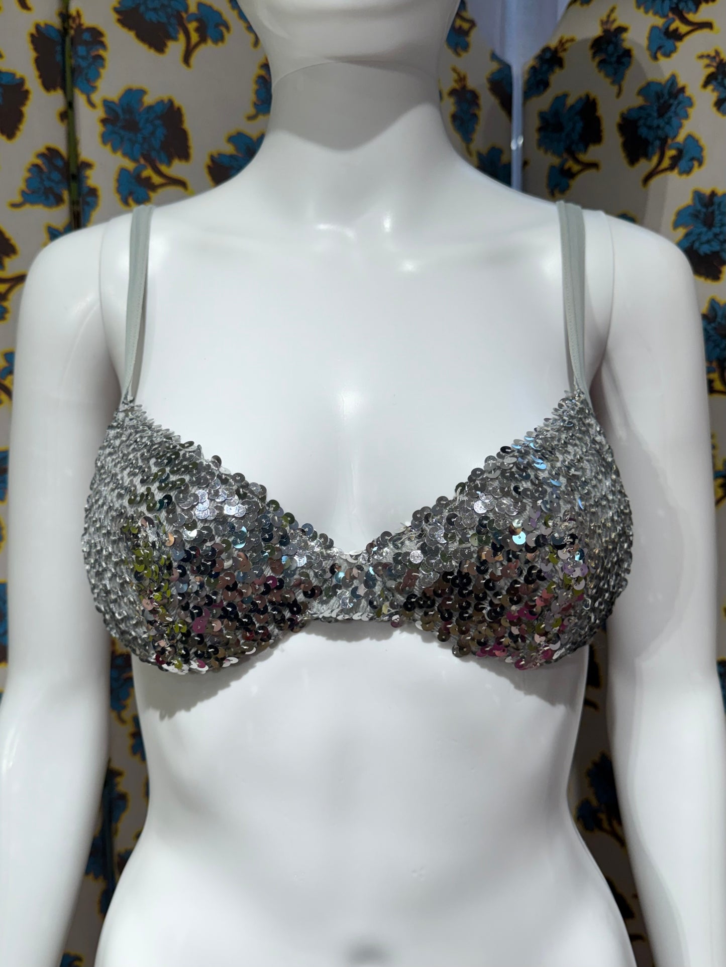 La Perla Silver Sequin Bra
