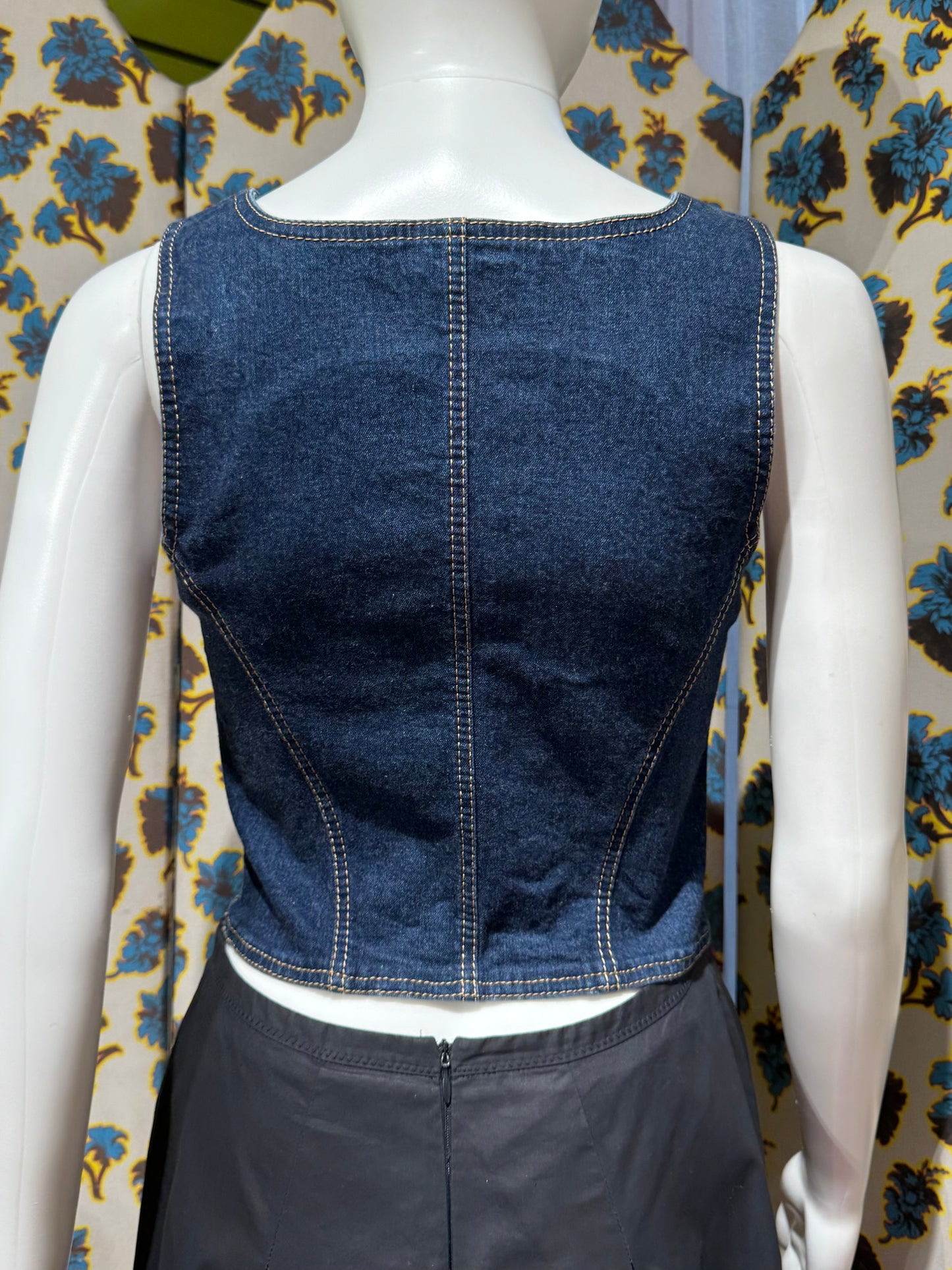 Cavalli Jeans Denim Corset Top