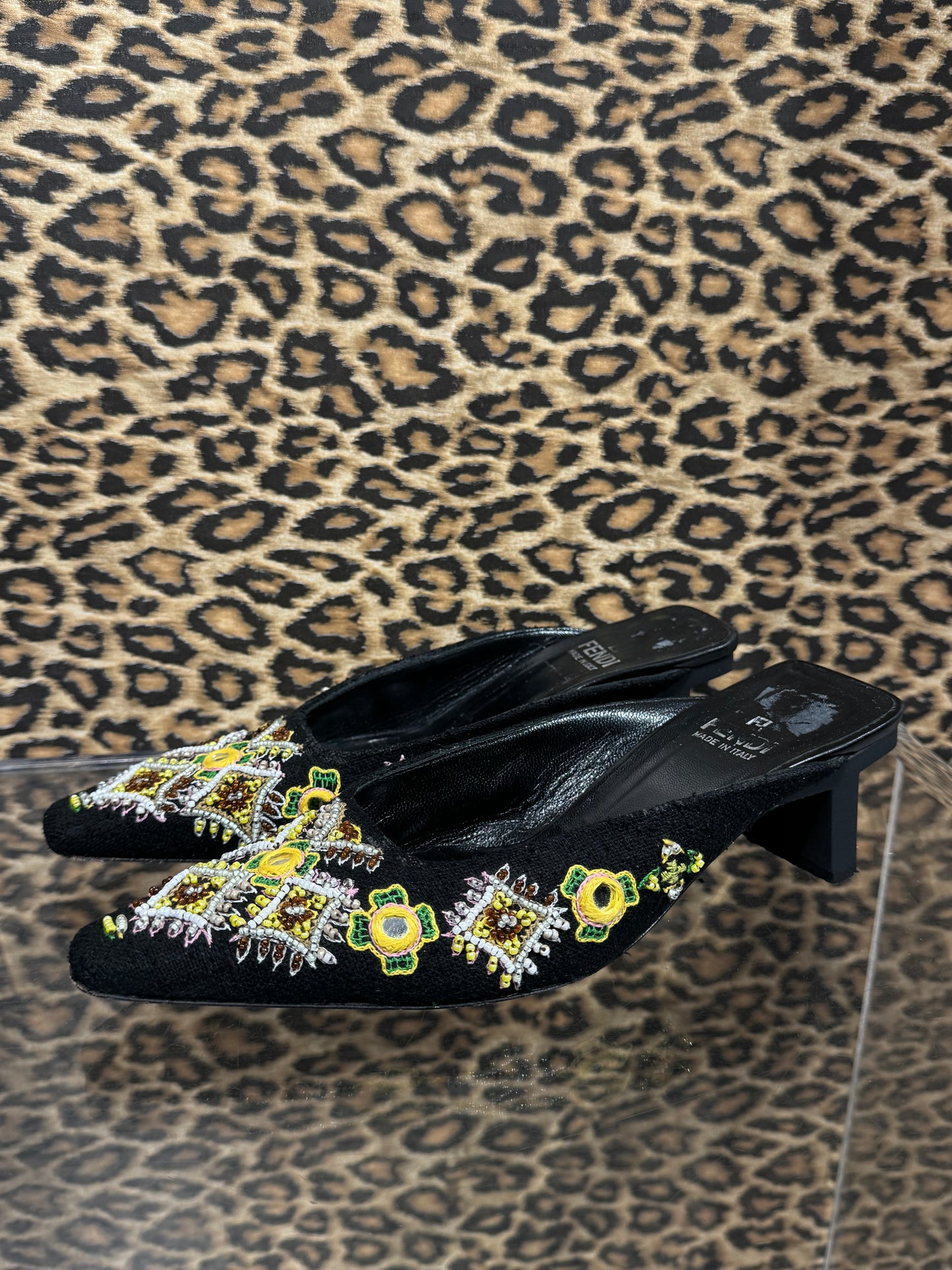 Fendi Beaded Mules 6