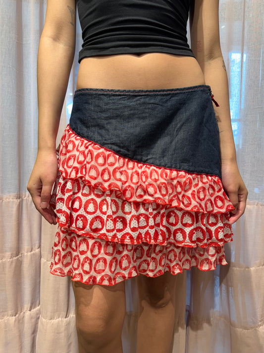 Voyage Passion Denim and Silk Skirt