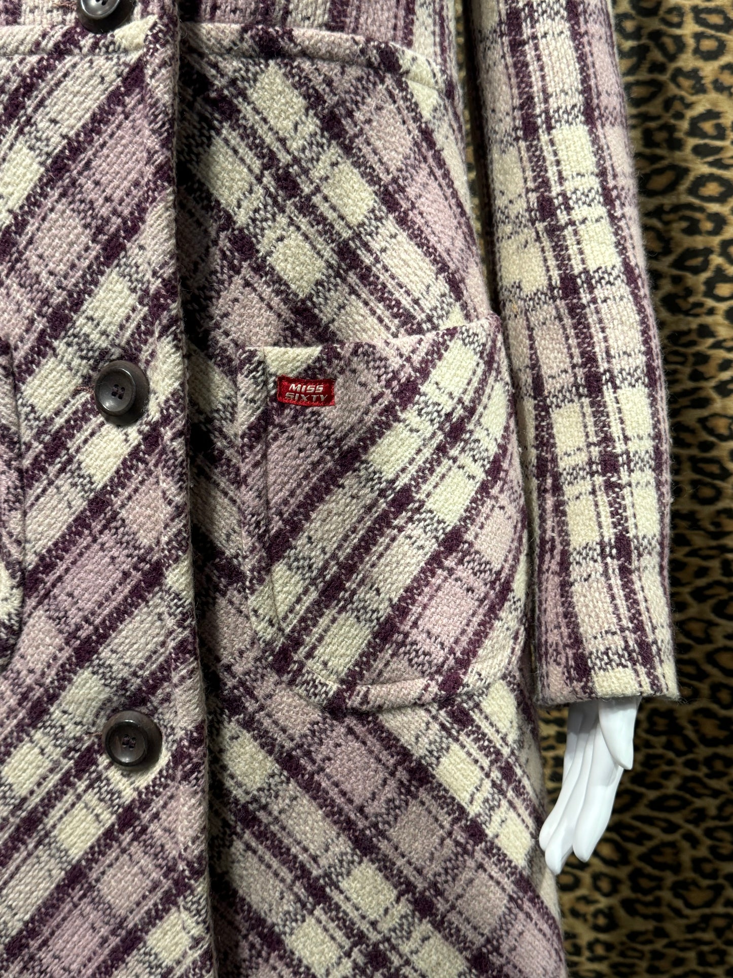 Miss Sixty Purple Plaid Coat