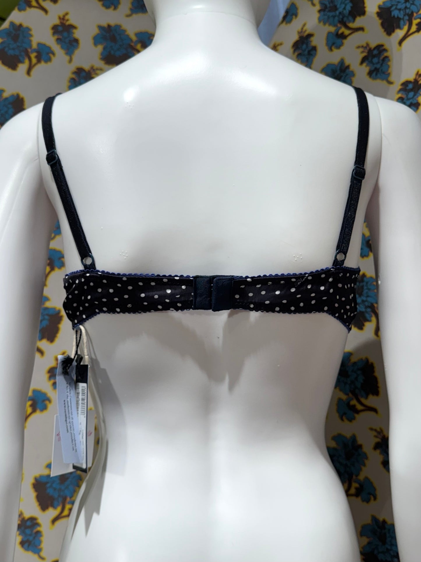 Blumarine Navy Polka Dot Bra