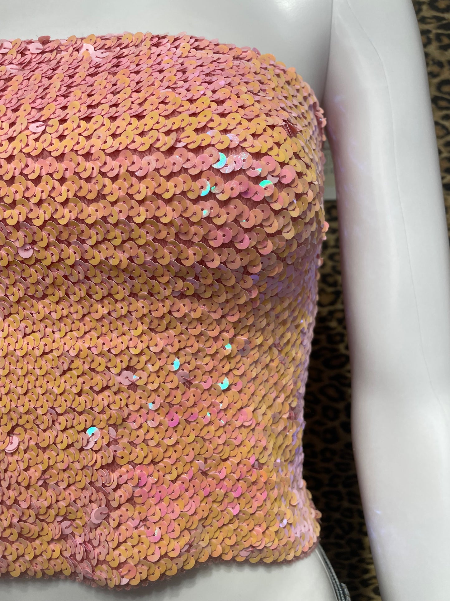 1990’s Pink Sequin Knit Tube Top