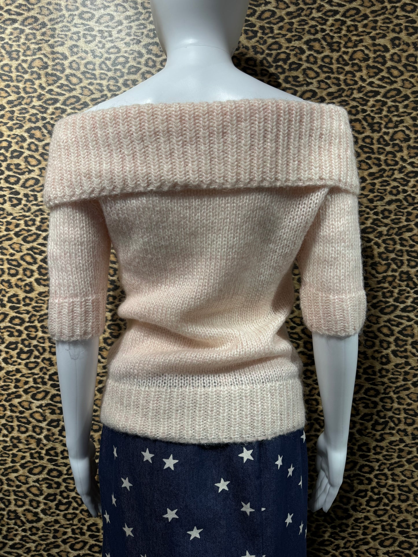 Courrèges Pink Off the Shoulder Sweater