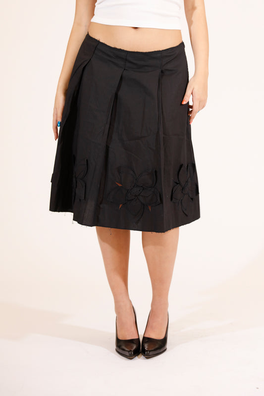 Prada Sport Black Flower Skirt