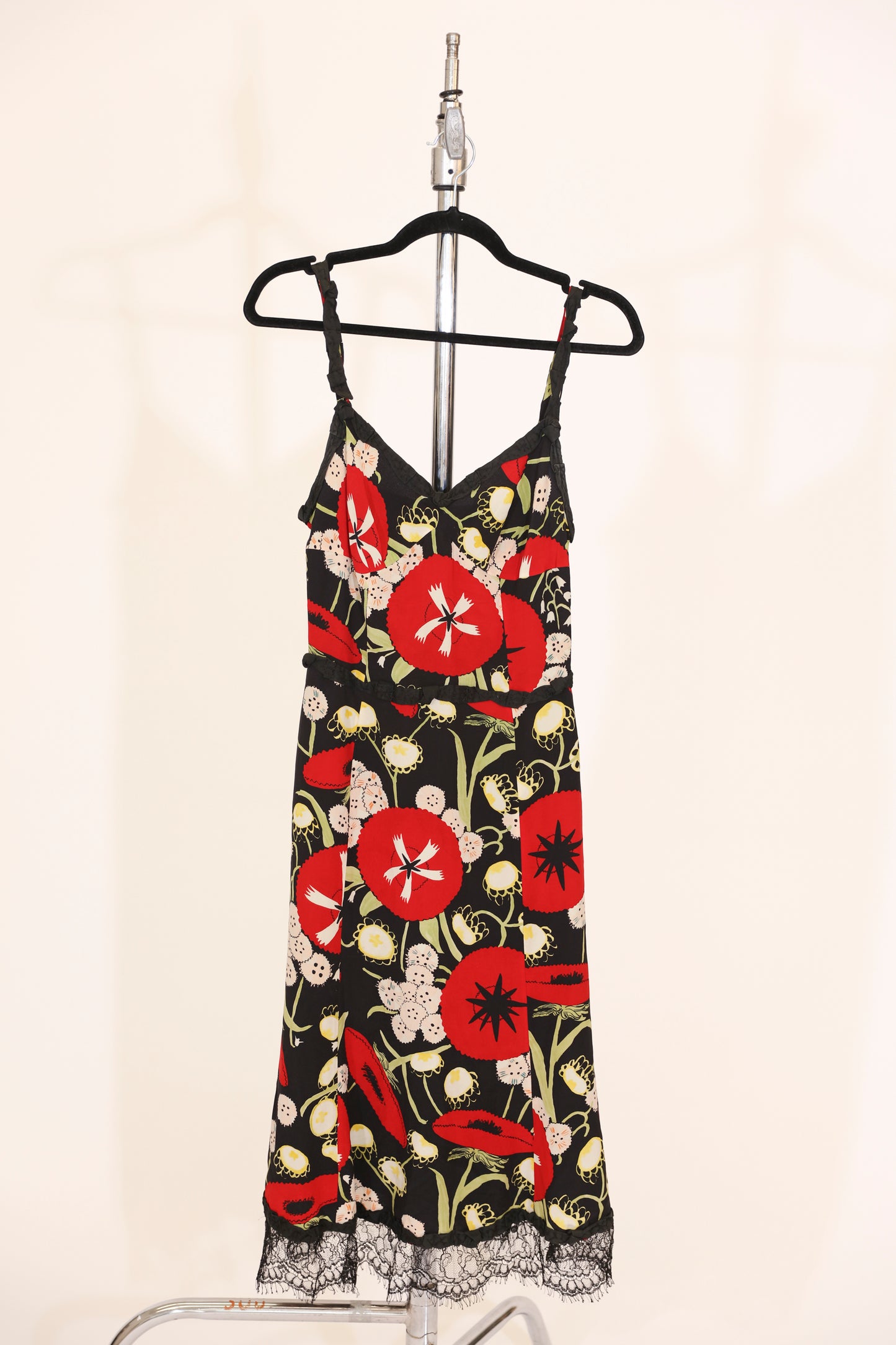 Moschino Red and Black Flower Dress